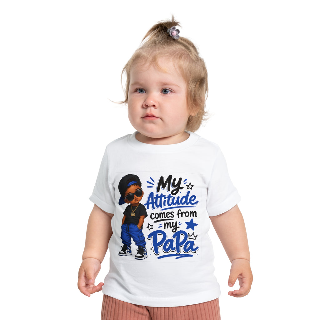 Baby T-Shirt “My Attitude Comes From My Papa” — Cute Papa-Inspired Infant Tee