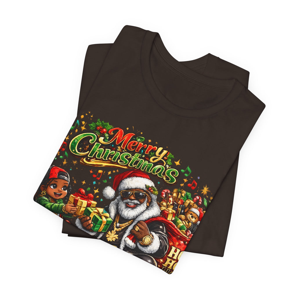 Black Santa Merry Christmas Shirt – Hip Hop Santa Gift Tee | Melanin Family Holiday Shirt