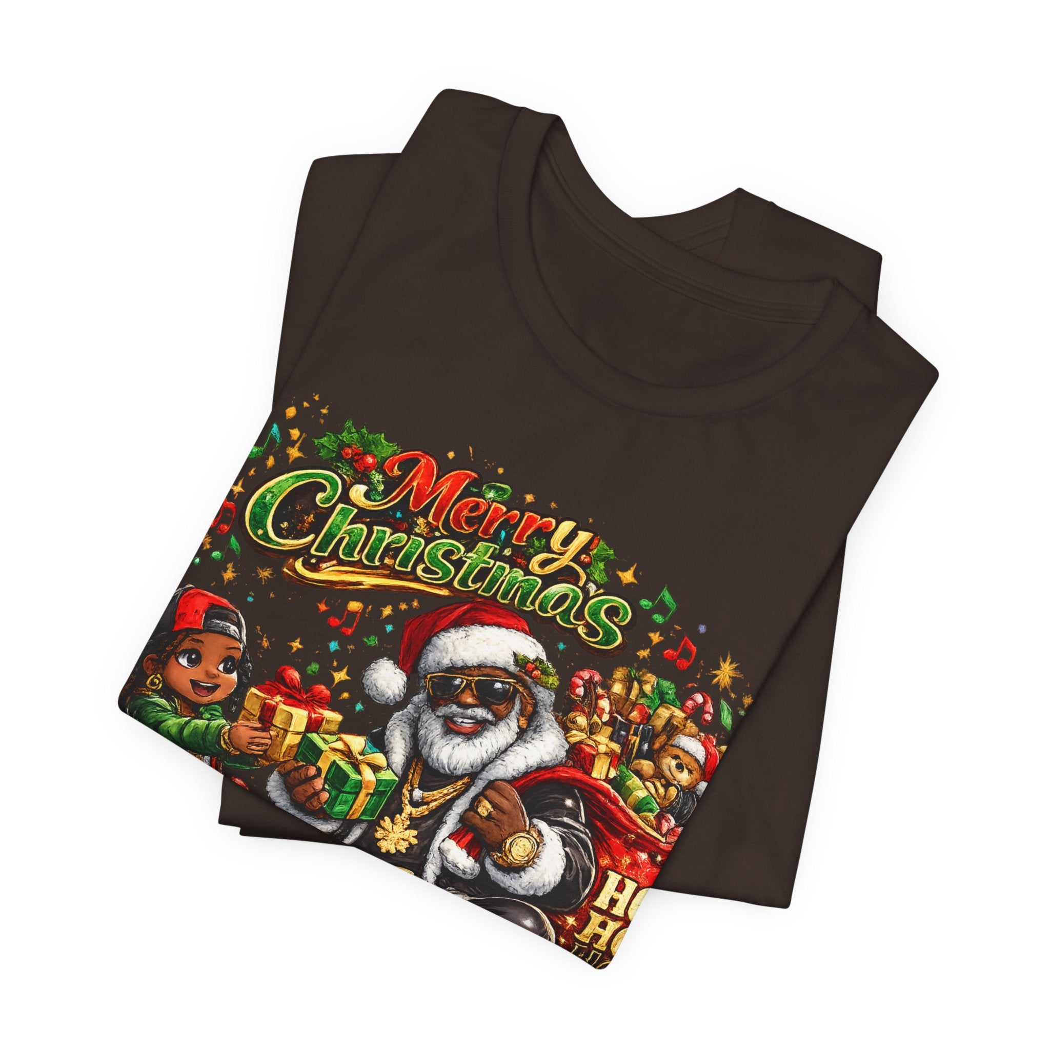 Black Santa Merry Christmas Shirt – Hip Hop Santa Gift Tee | Melanin Family Holiday Shirt