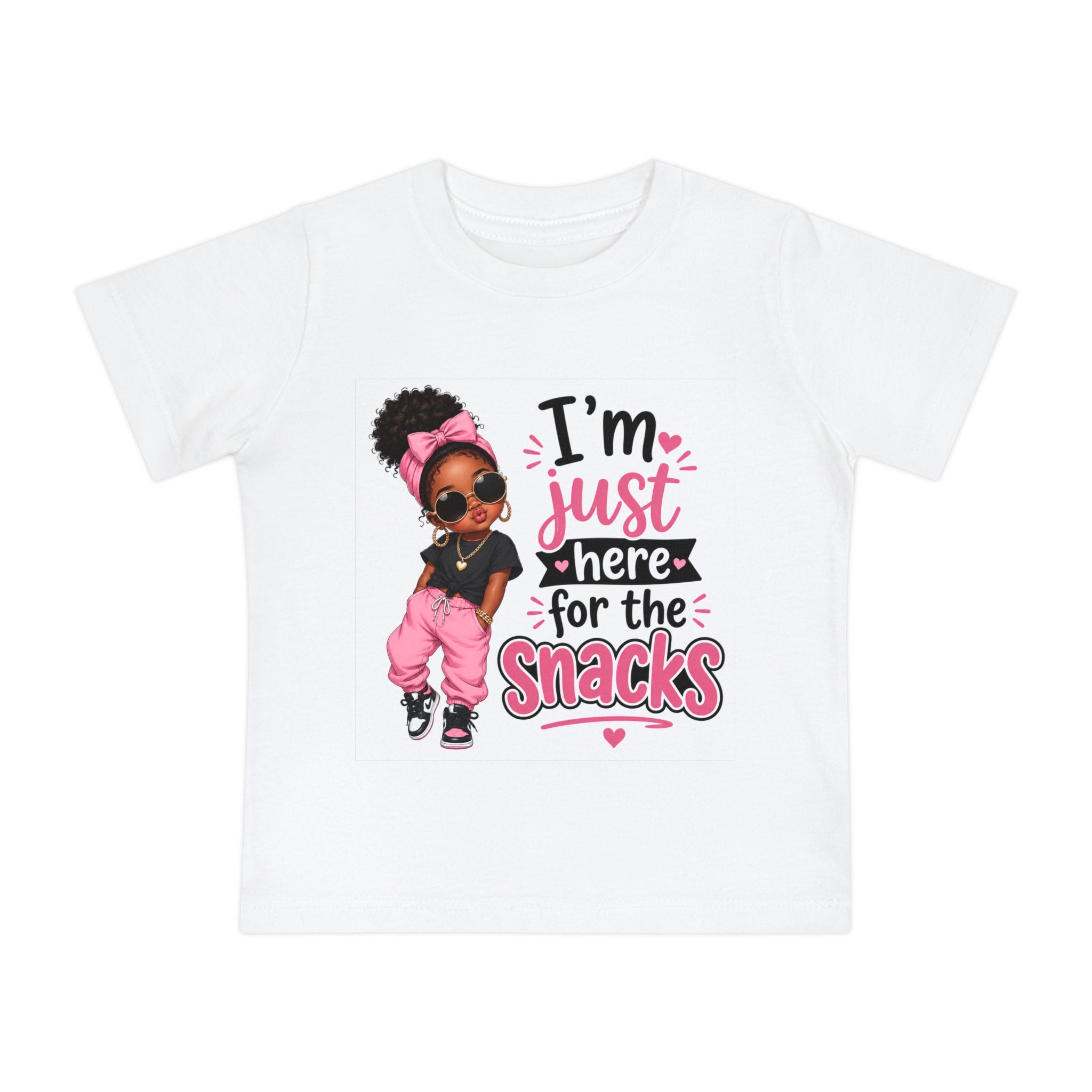 Hip Hop Baby "I'm Just Here for the Snacks" Short Sleeve T-Shirt