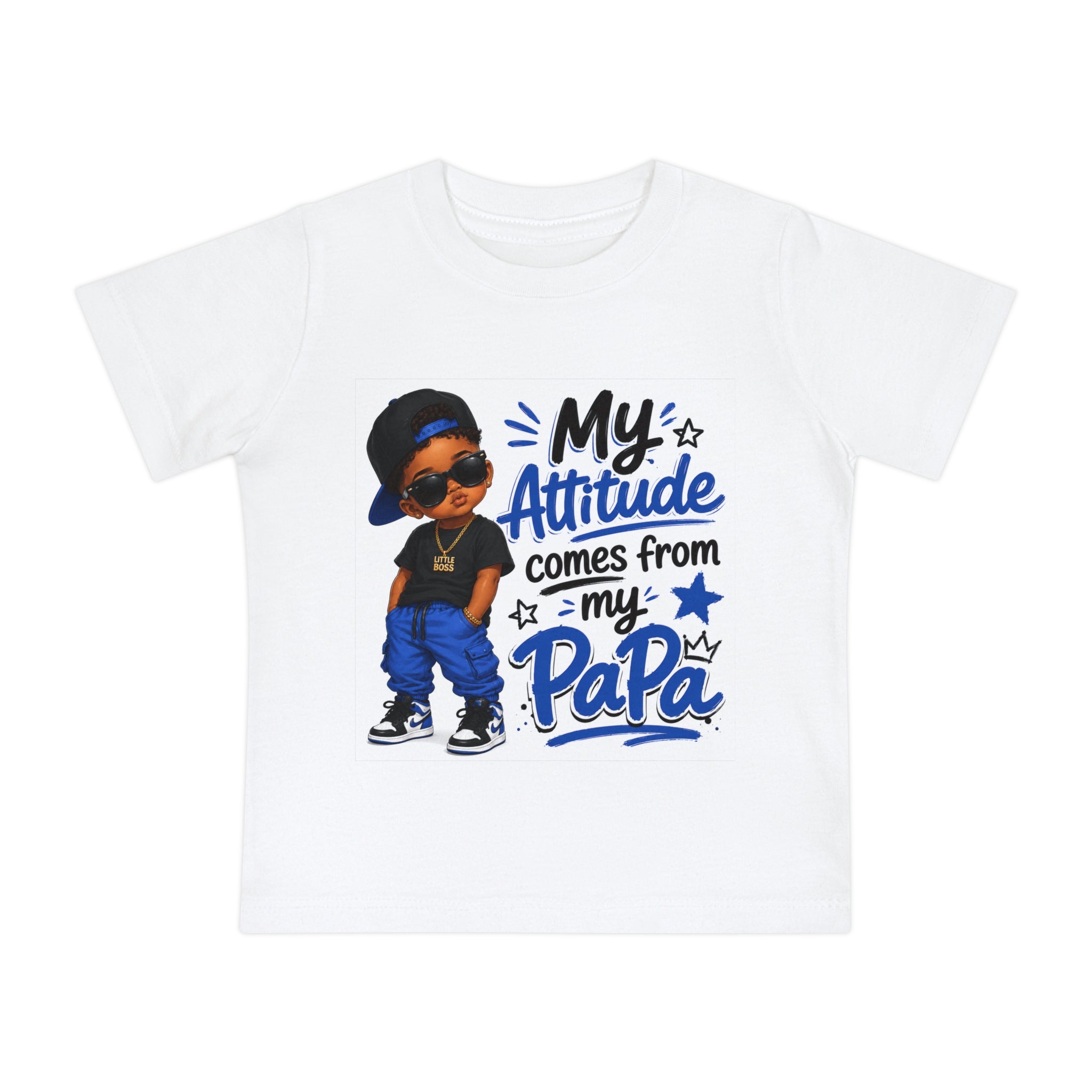 Baby T-Shirt “My Attitude Comes From My Papa” — Cute Papa-Inspired Infant Tee