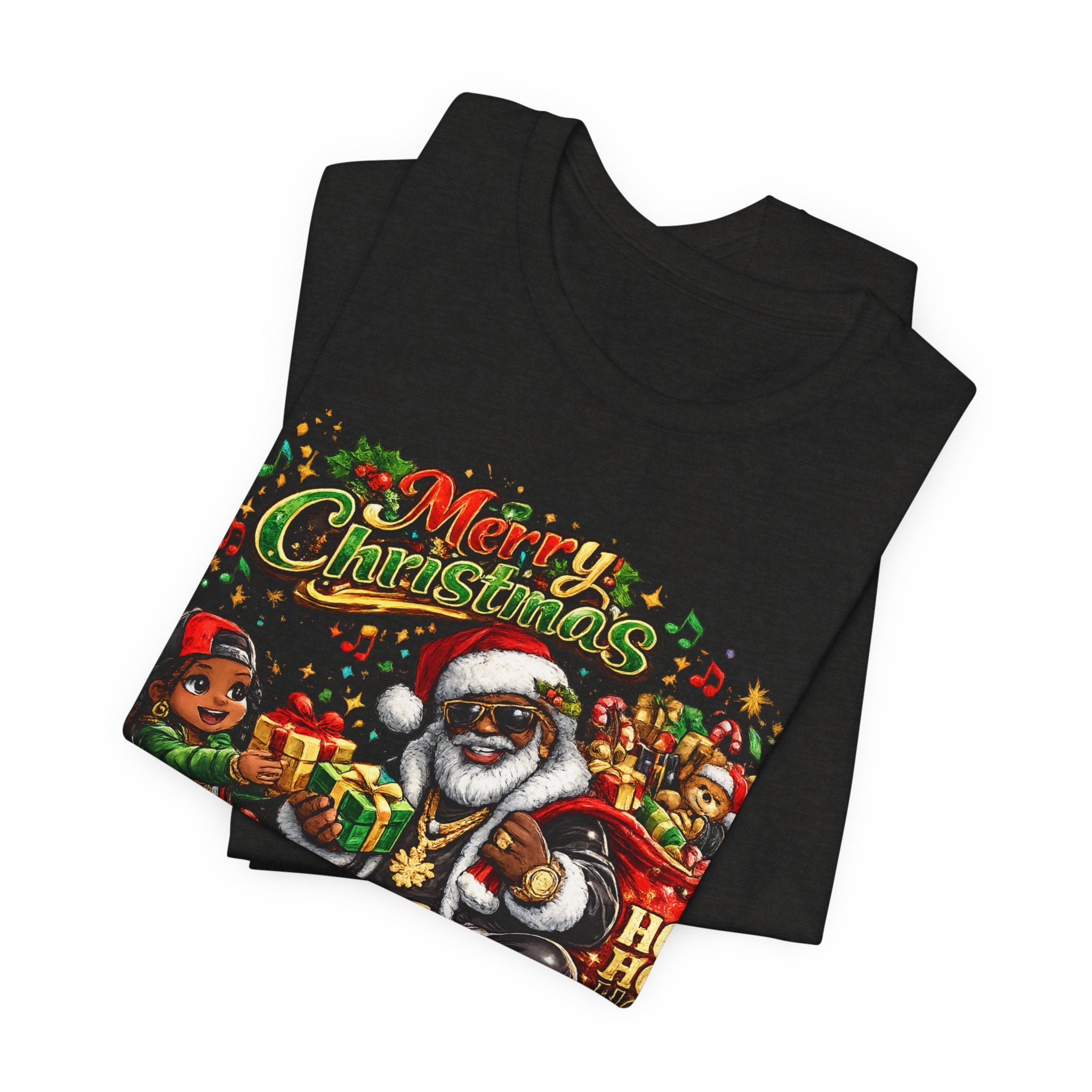 Black Santa Merry Christmas Shirt – Hip Hop Santa Gift Tee | Melanin Family Holiday Shirt