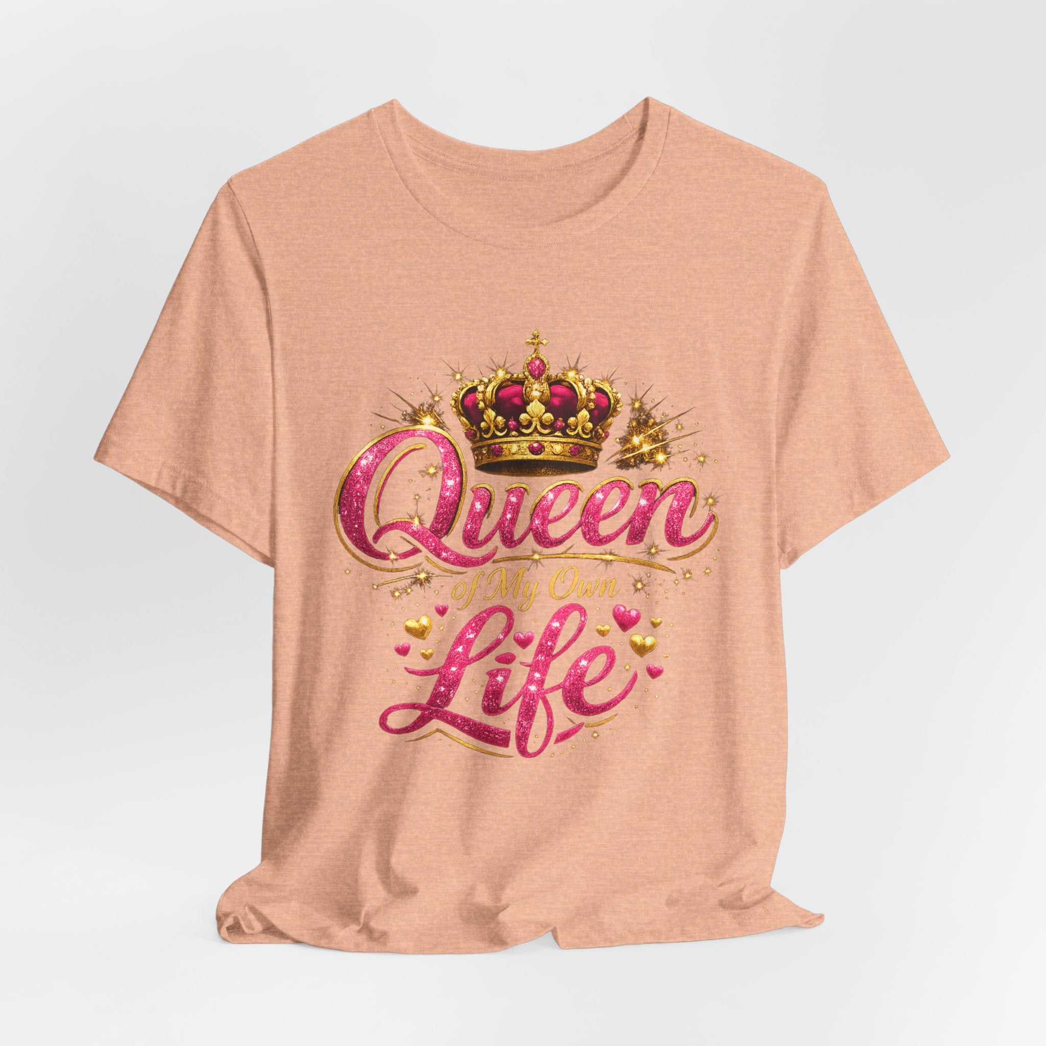 Queen of My Own Life T-Shirt | Crown Glitter Graphic Tee for Women