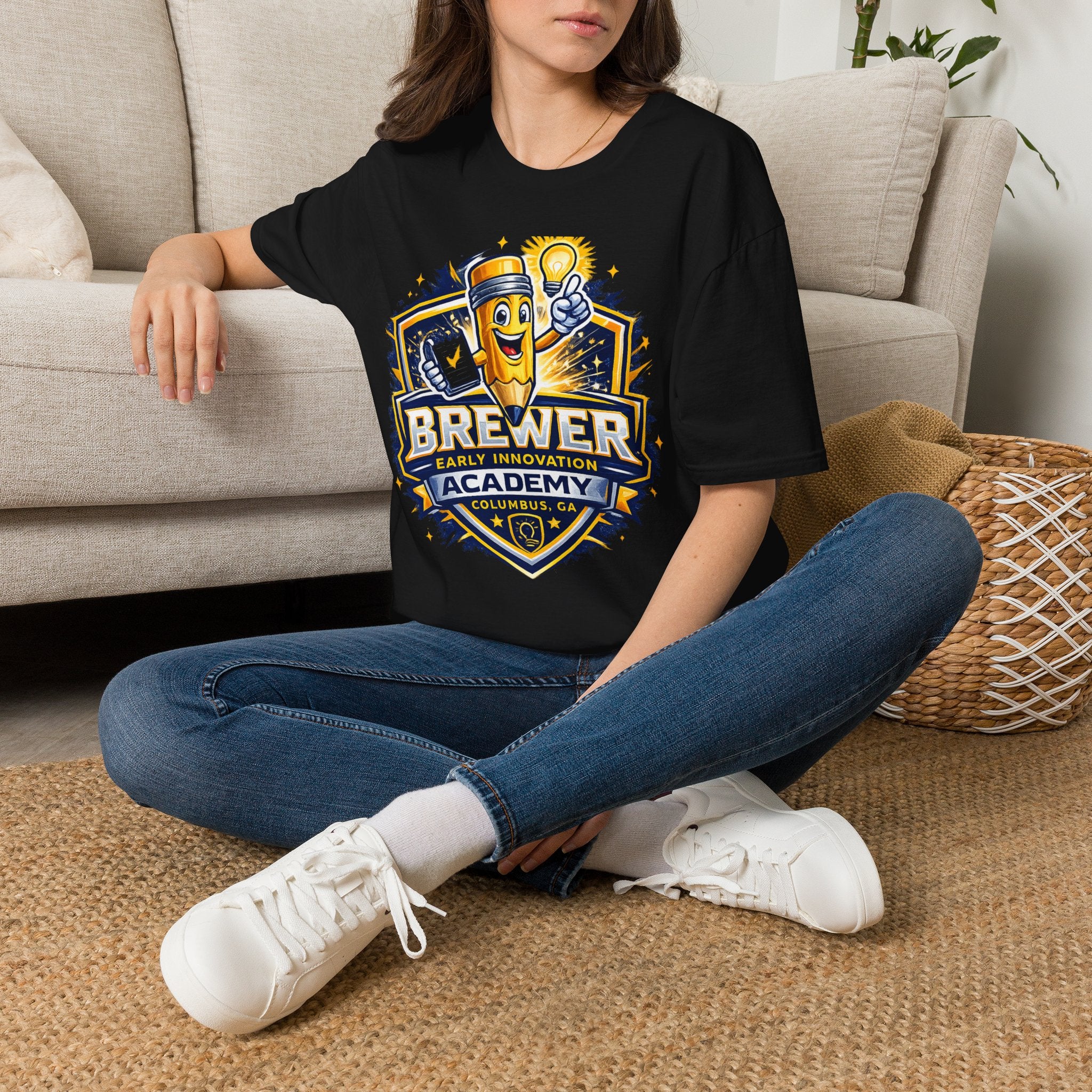 Brewer Early Innovation Academy T-Shirt | Columbus GA School Spirit Tee | BEIA Pencil Mascot Graphic Tee