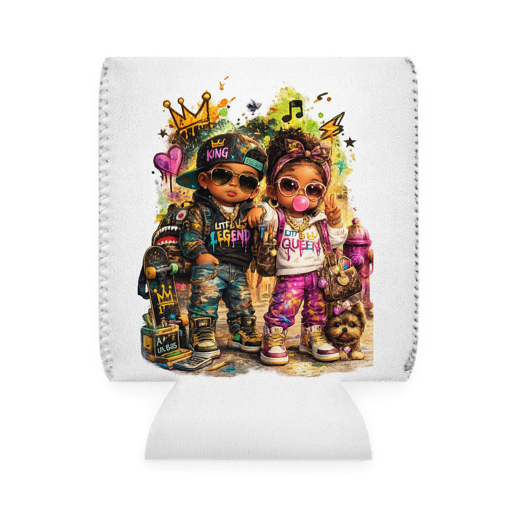 Lil Legend & Lil Queen Can Cooler | Hip Hop Kids Graffiti Can Sleeve | Urban Streetwear Drink Accessory