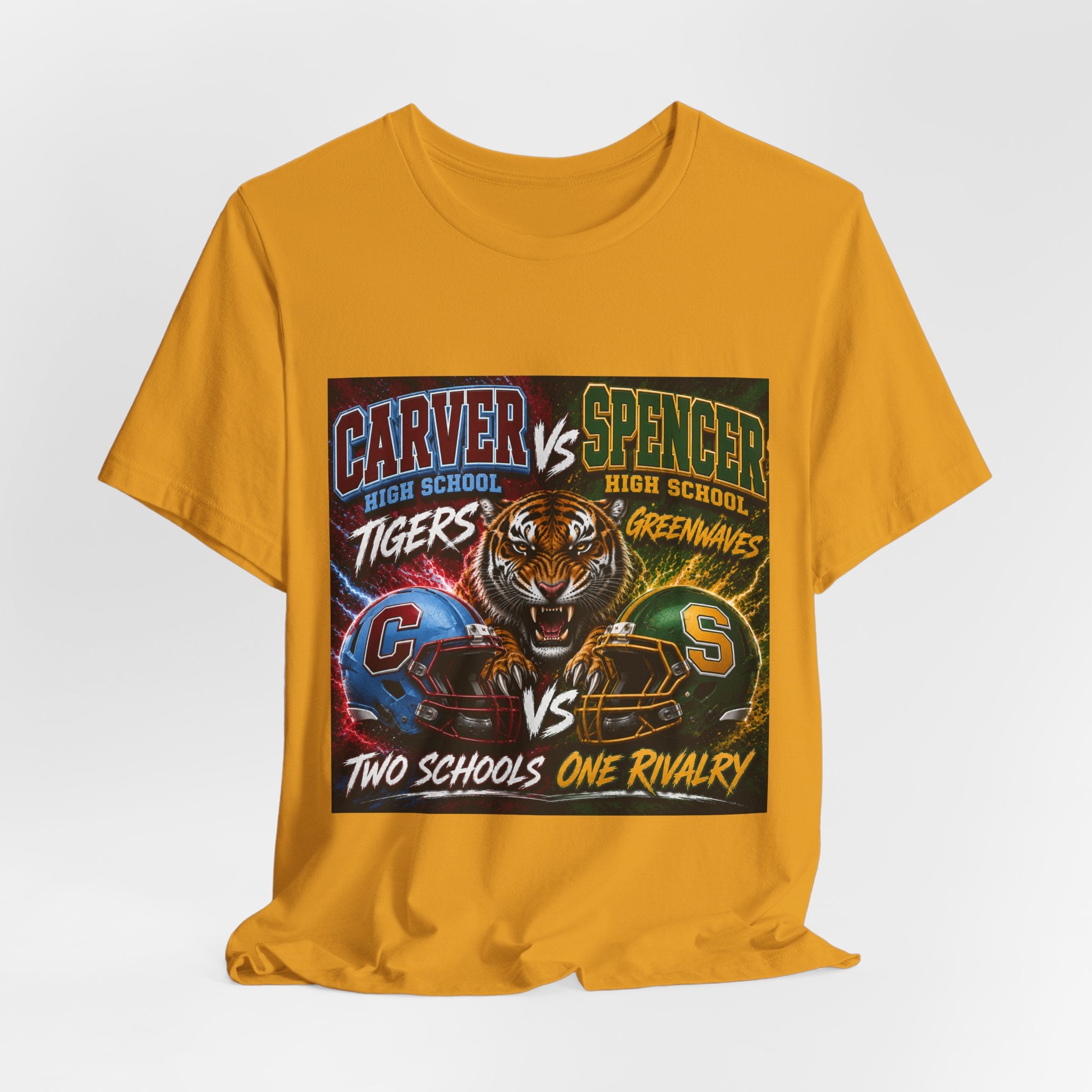 Carver vs Spencer High School Rivalry T-Shirt | Tigers vs Greenwaves Two Schools One Rivalry Tee