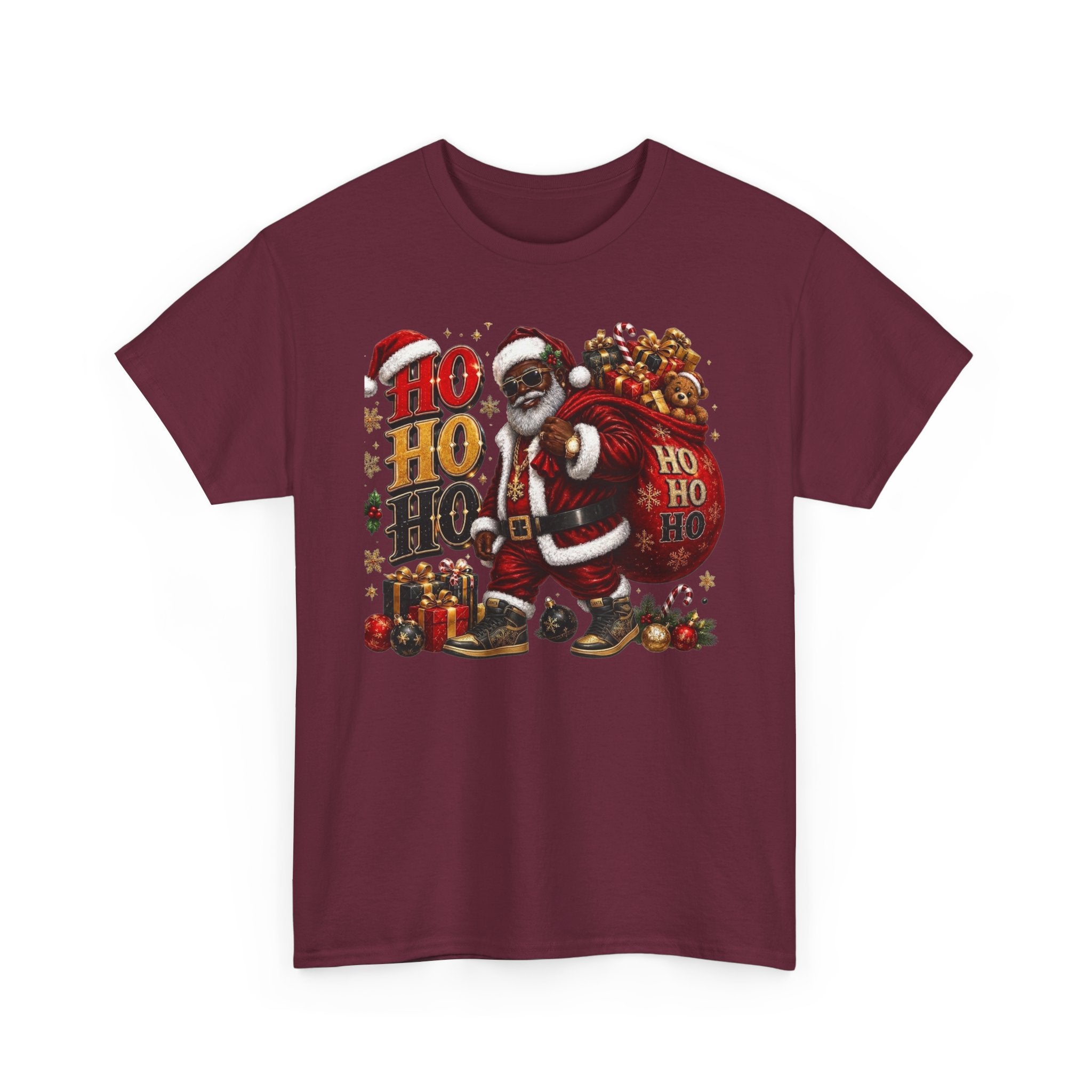 Black Santa Ho Ho Ho Shirt – Melanin Christmas Tee | Holiday Gift for Himz xc