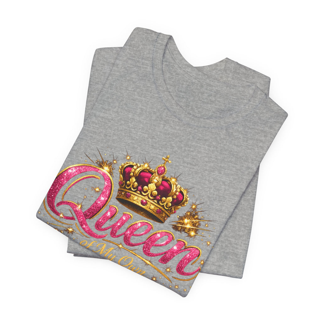 Queen of My Own Life T-Shirt | Crown Glitter Graphic Tee for Women