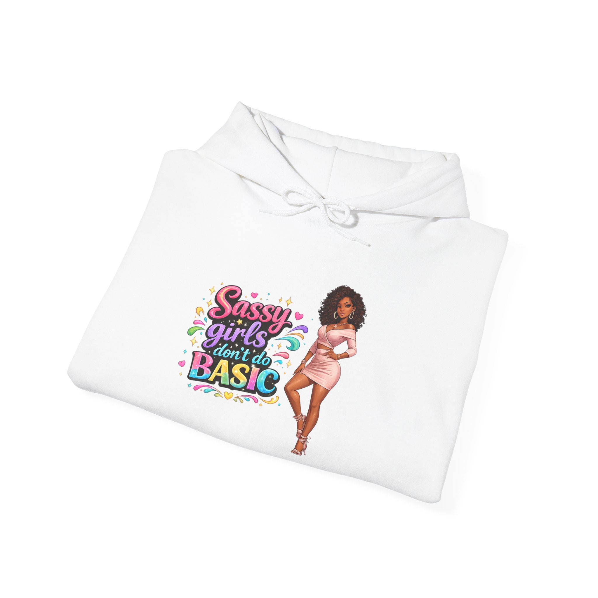 Sassy Girl Isn’t Basic Hoodie – Cute Afro Girl Graphic Sweatshirt