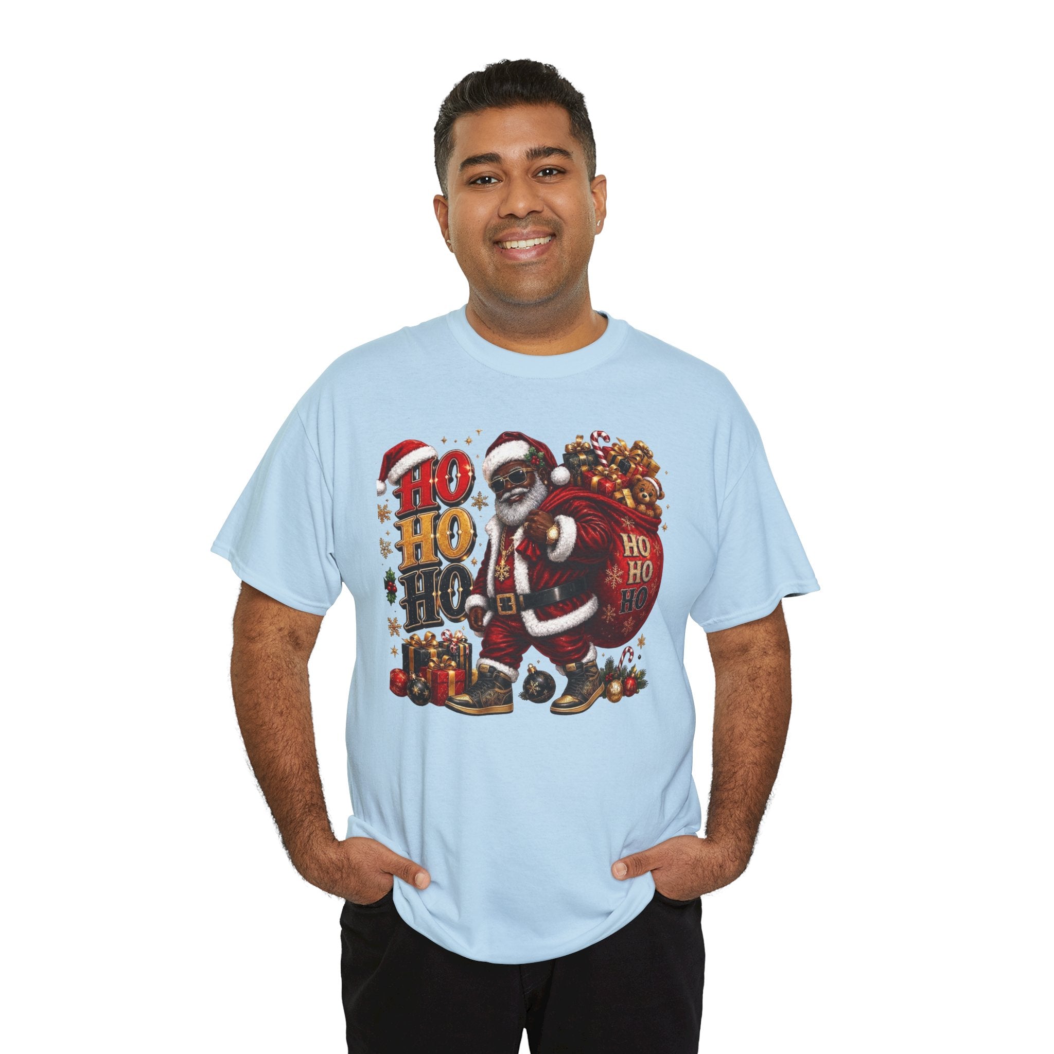 Black Santa Ho Ho Ho Shirt – Melanin Christmas Tee | Holiday Gift for Himz xc