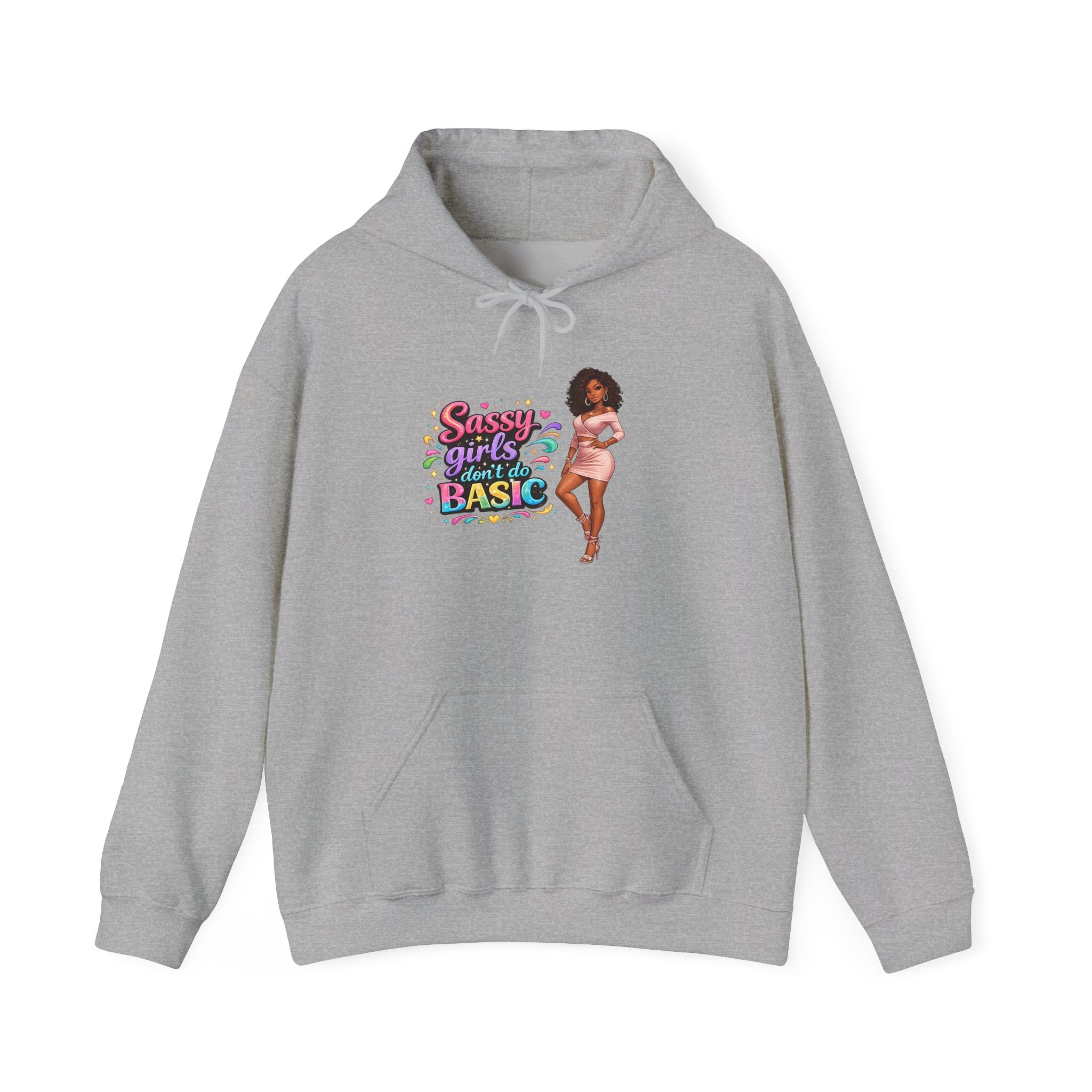 Sassy Girl Isn’t Basic Hoodie – Cute Afro Girl Graphic Sweatshirt