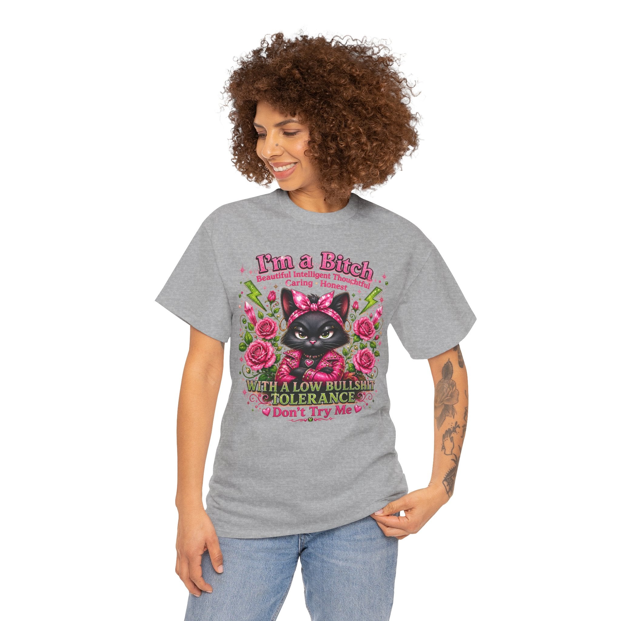 I'm a B.I.T.C.H. Sassy Cat Shirt – Beautiful Intelligent Thoughtful Caring Honest | Funny Attitude Tee