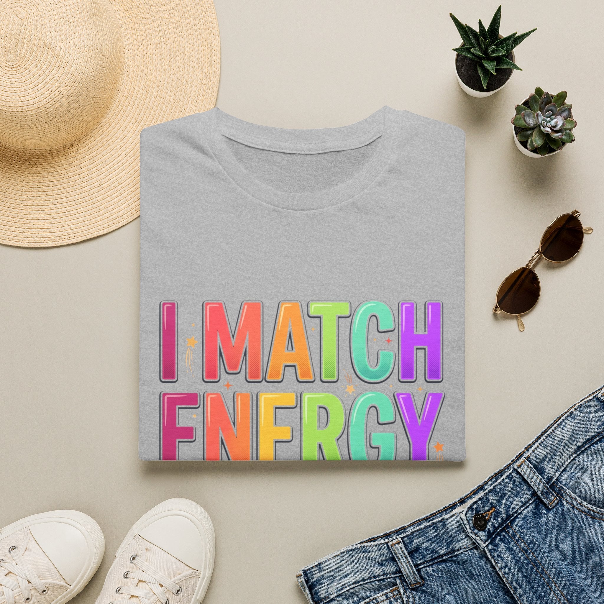 I Match Energy So How We Gon' Act Today T-Shirt | Funny Attitude Tee | Colorful Statement Graphic Tee