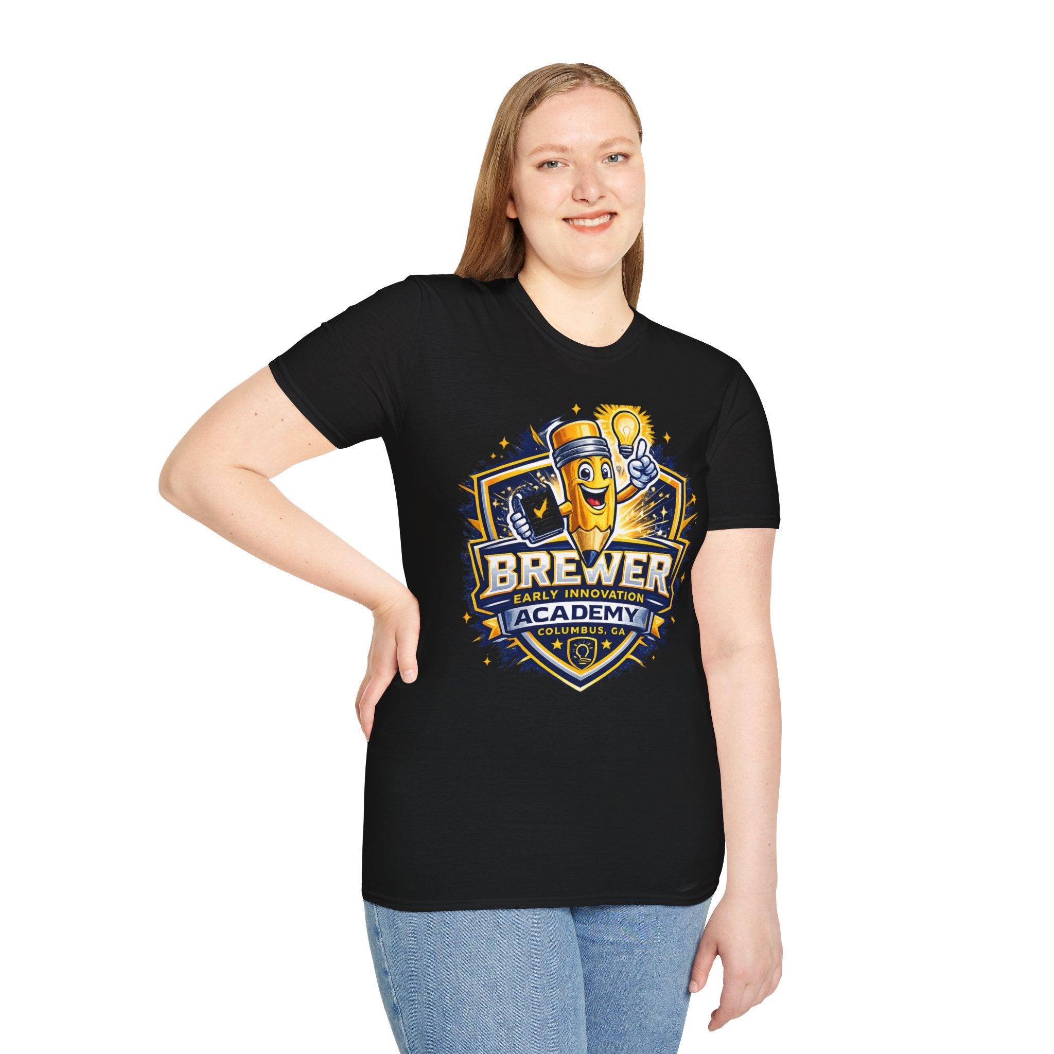 Brewer Early Innovation Academy T-Shirt | Columbus GA School Spirit Tee | BEIA Pencil Mascot Graphic Tee