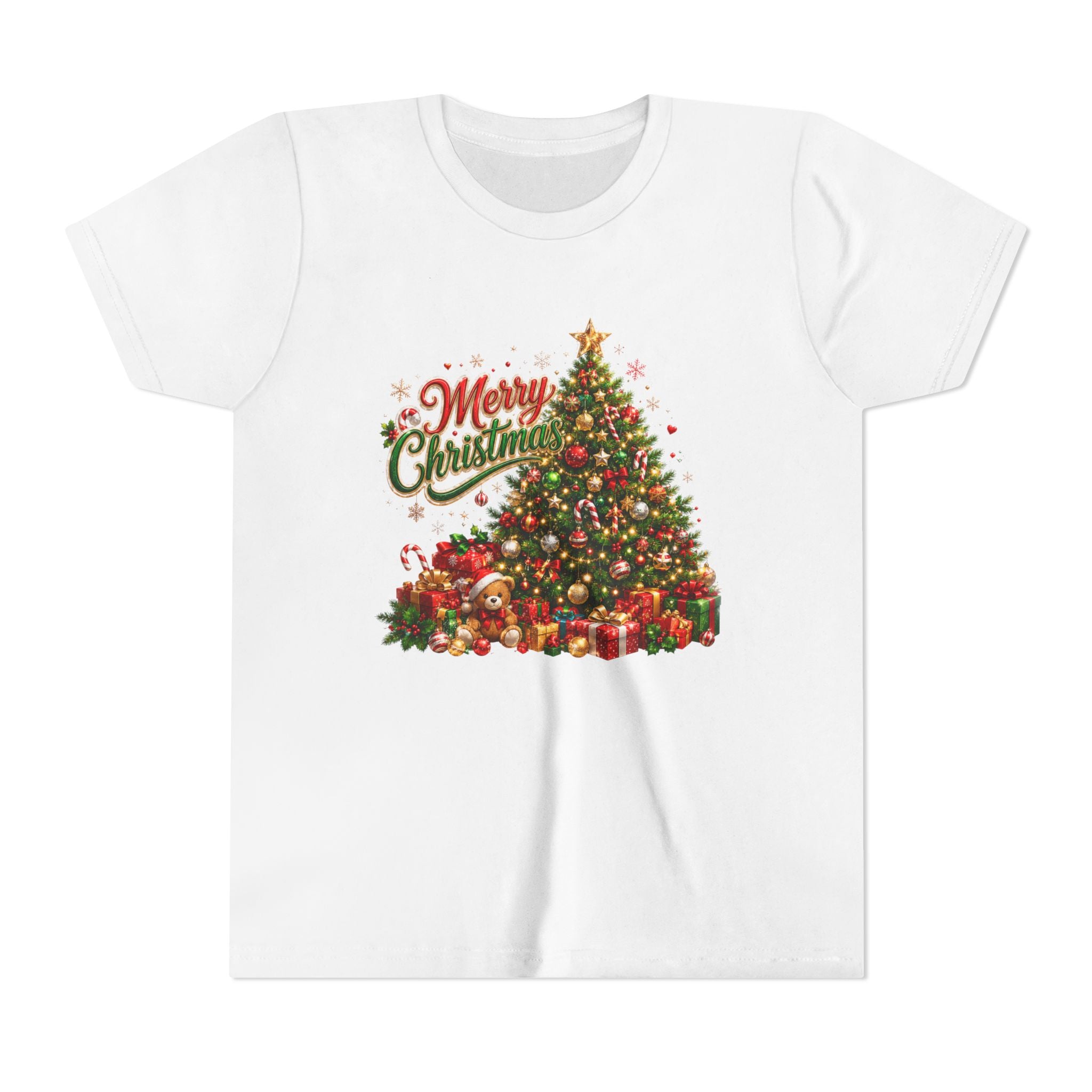 Merry Christmas Tree Shirt – Classic Holiday Tee | Christmas Gift for Kids and Famil