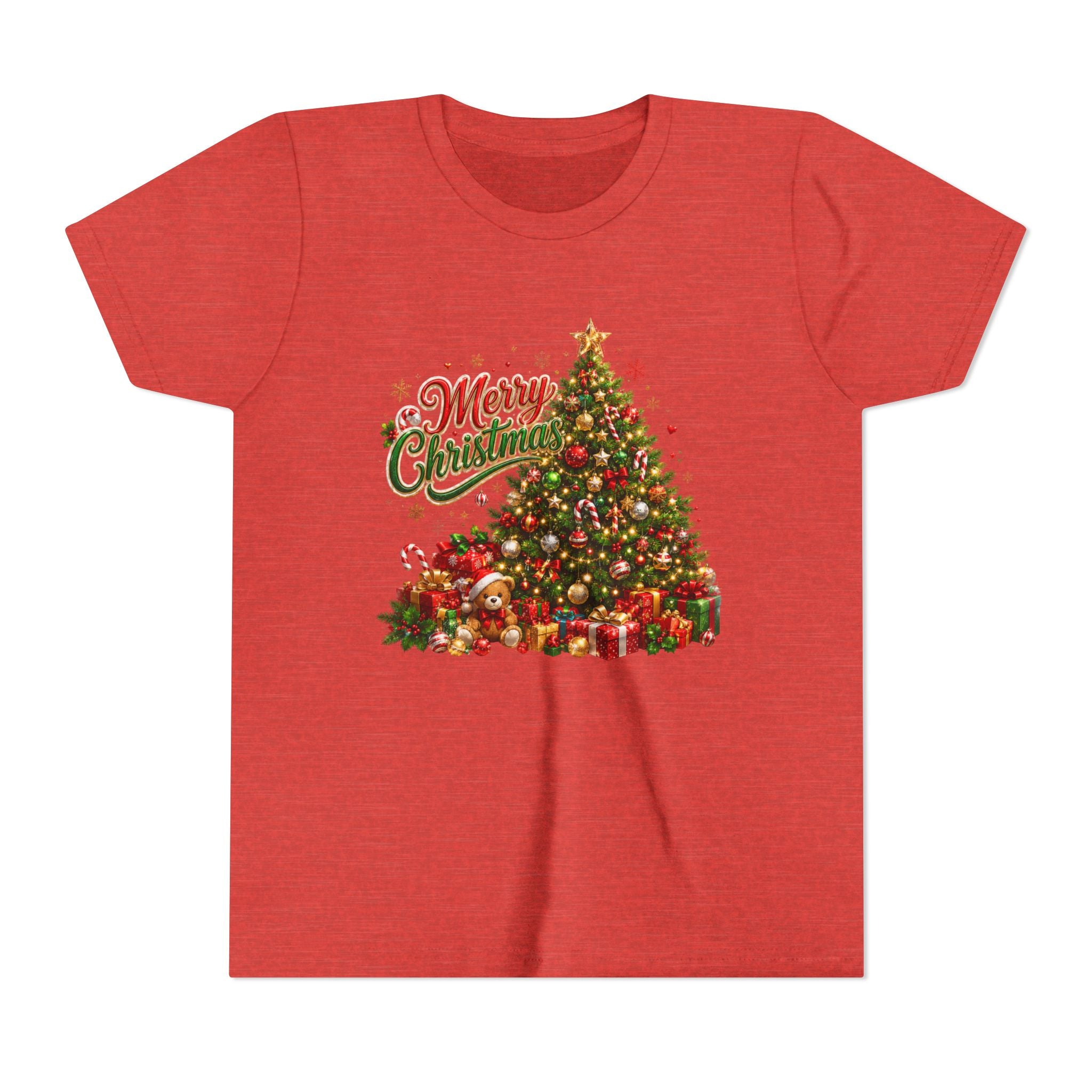 Merry Christmas Tree Shirt – Classic Holiday Tee | Christmas Gift for Kids and Famil