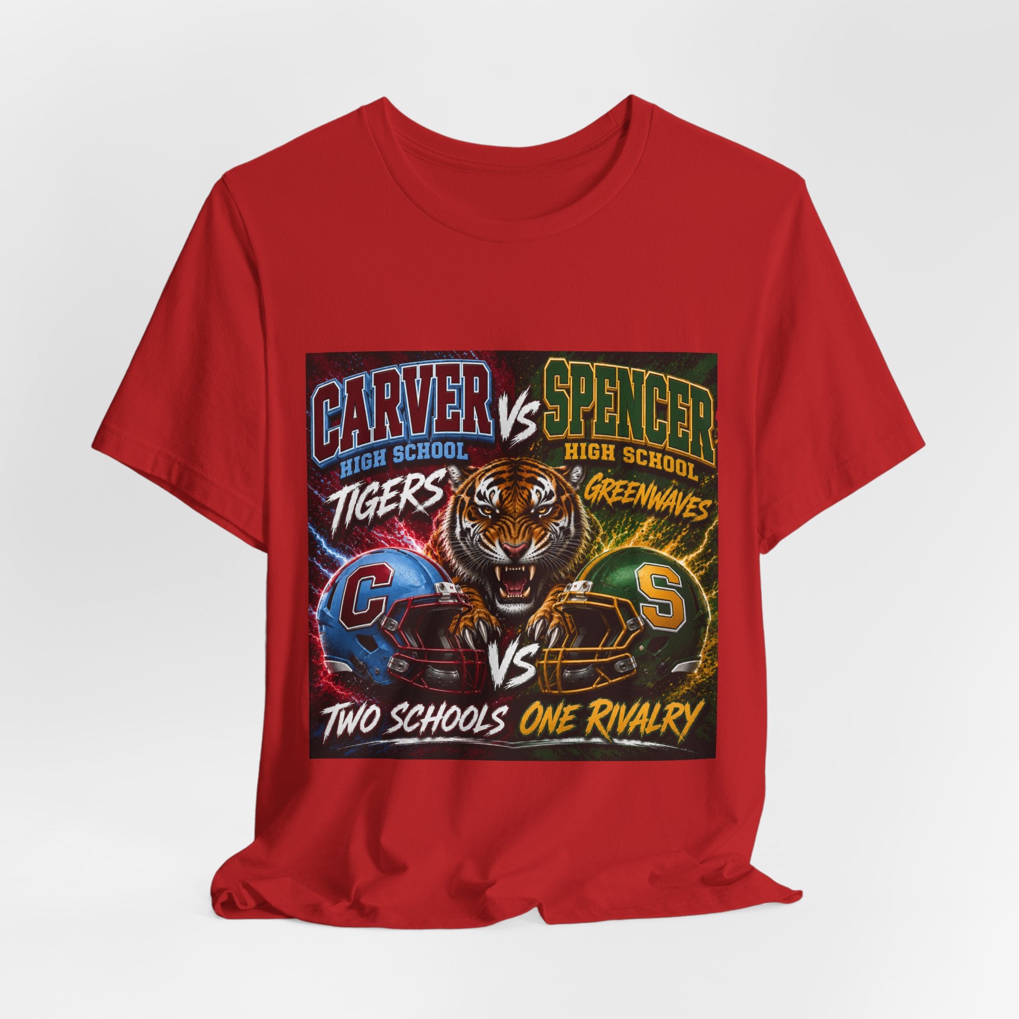 Carver vs Spencer High School Rivalry T-Shirt | Tigers vs Greenwaves Two Schools One Rivalry Tee