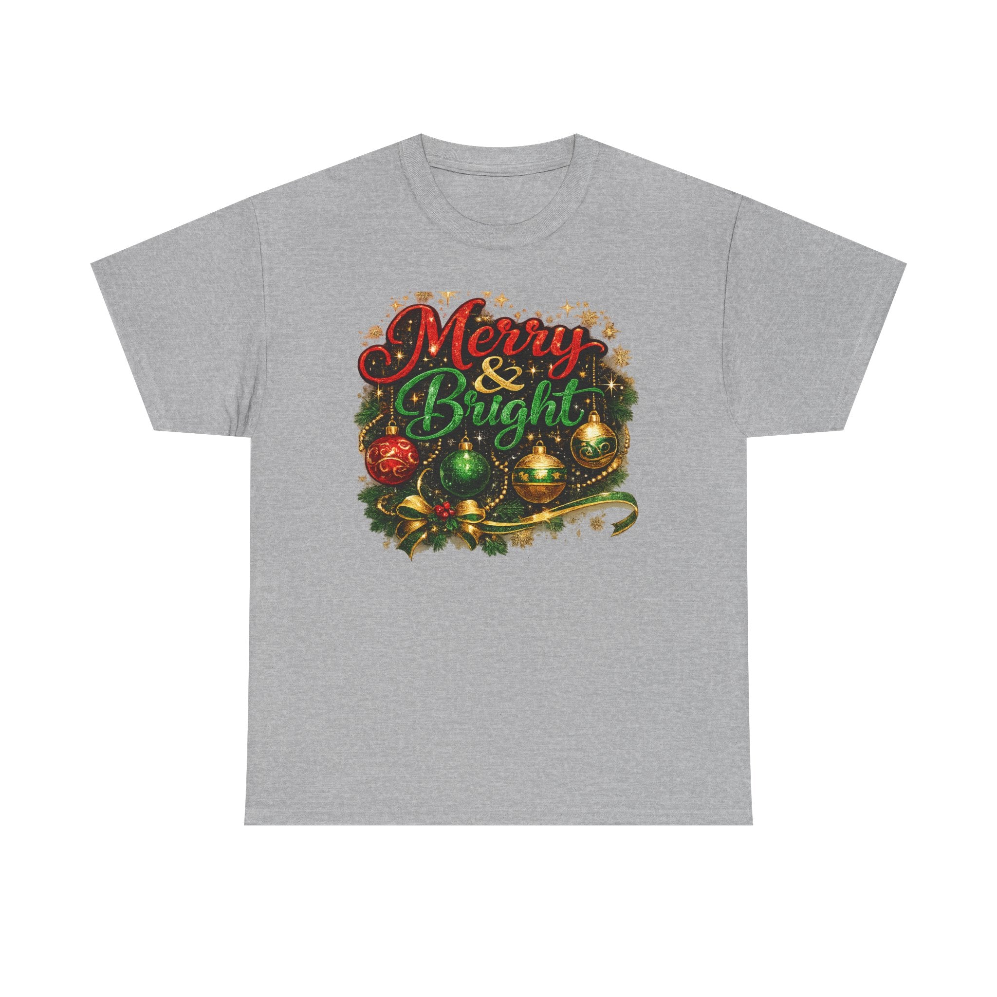 Merry and Bright Christmas Shirt – Glitter Holiday Tee | Classic Christmas Gift
