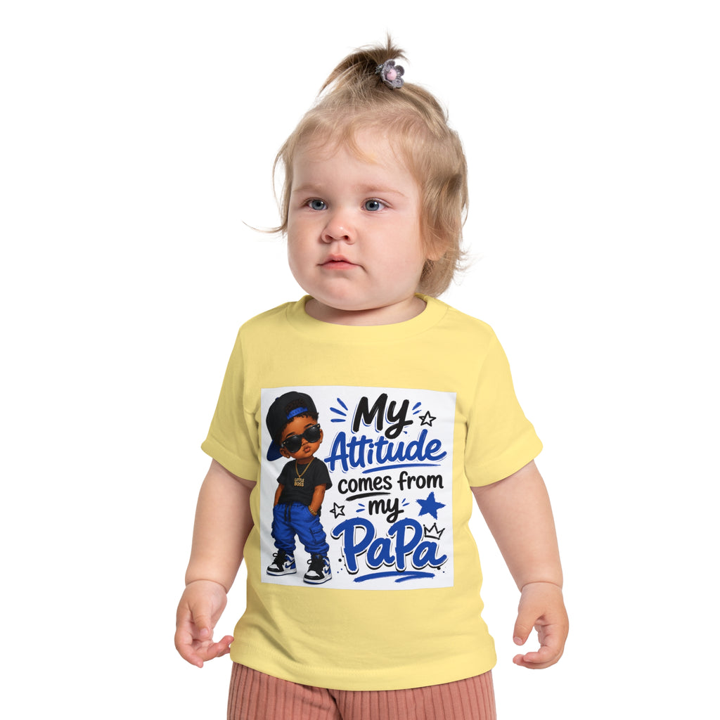 Baby T-Shirt “My Attitude Comes From My Papa” — Cute Papa-Inspired Infant Tee