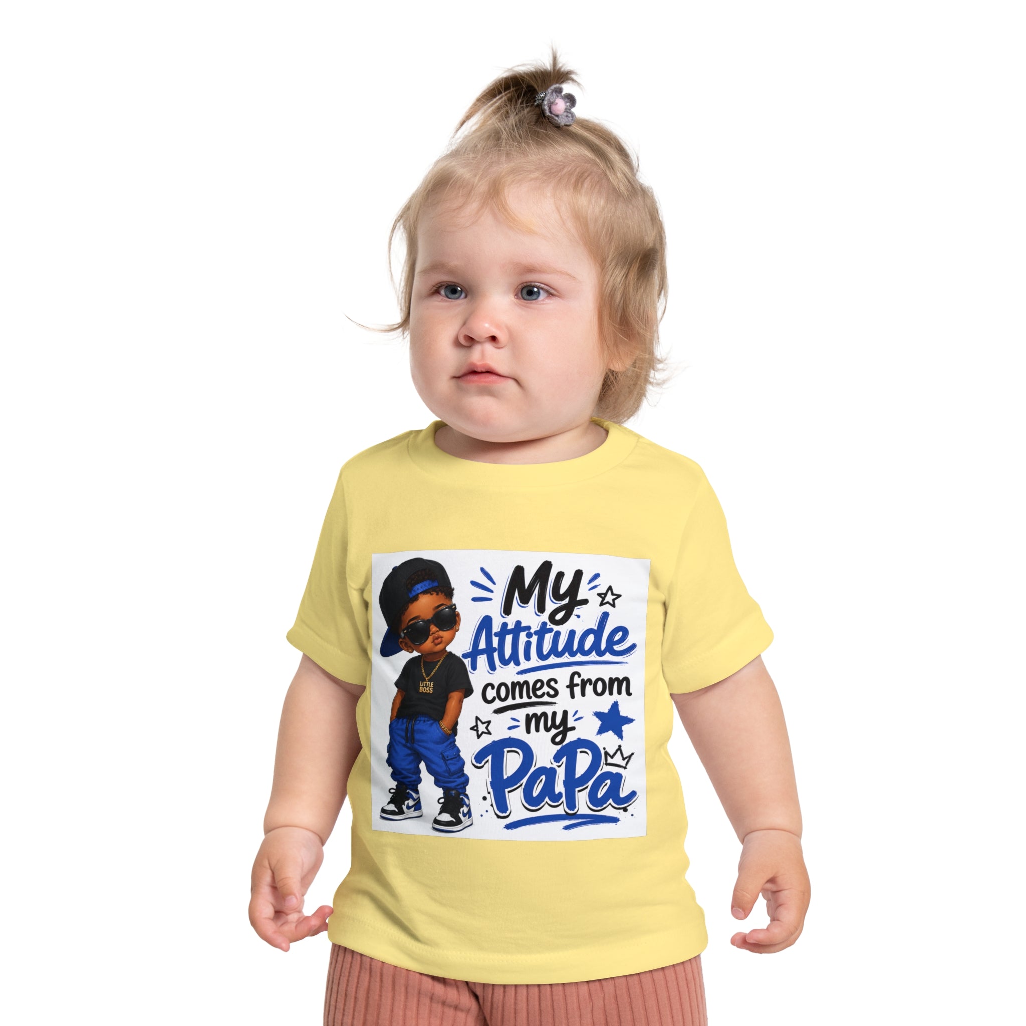 Baby T-Shirt “My Attitude Comes From My Papa” — Cute Papa-Inspired Infant Tee