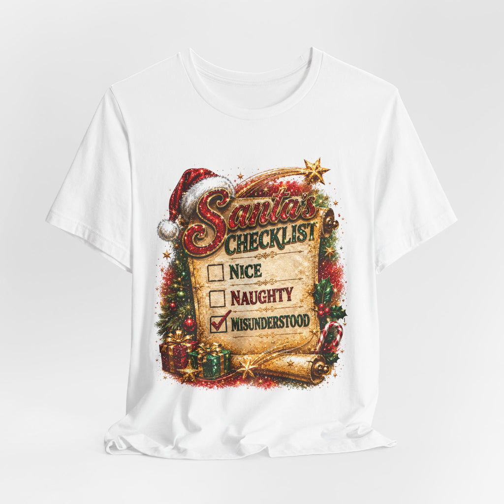 Santa's Checklist: Misunderstood – Funny Christmas T-Shirt