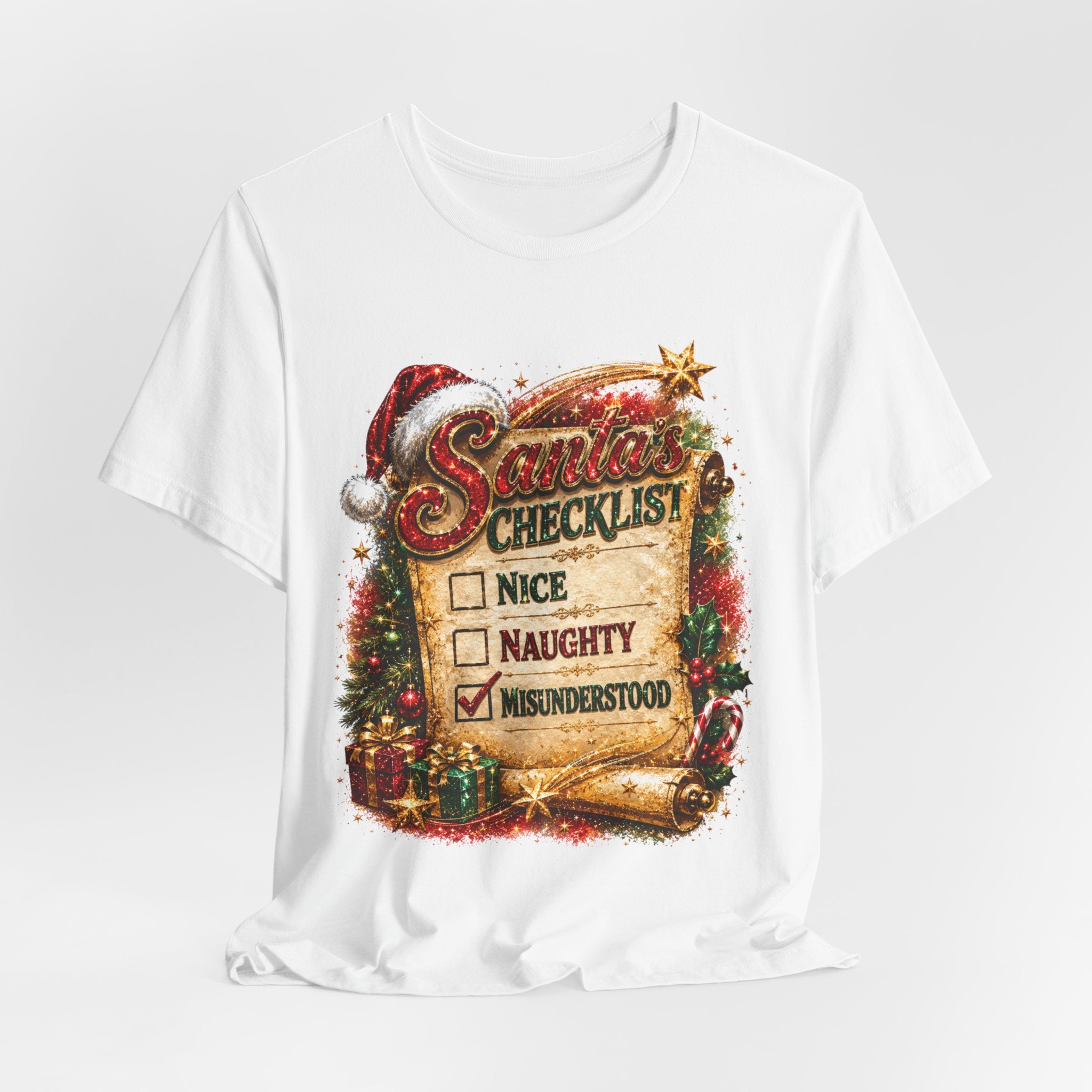 Santa's Checklist: Misunderstood – Funny Christmas T-Shirt