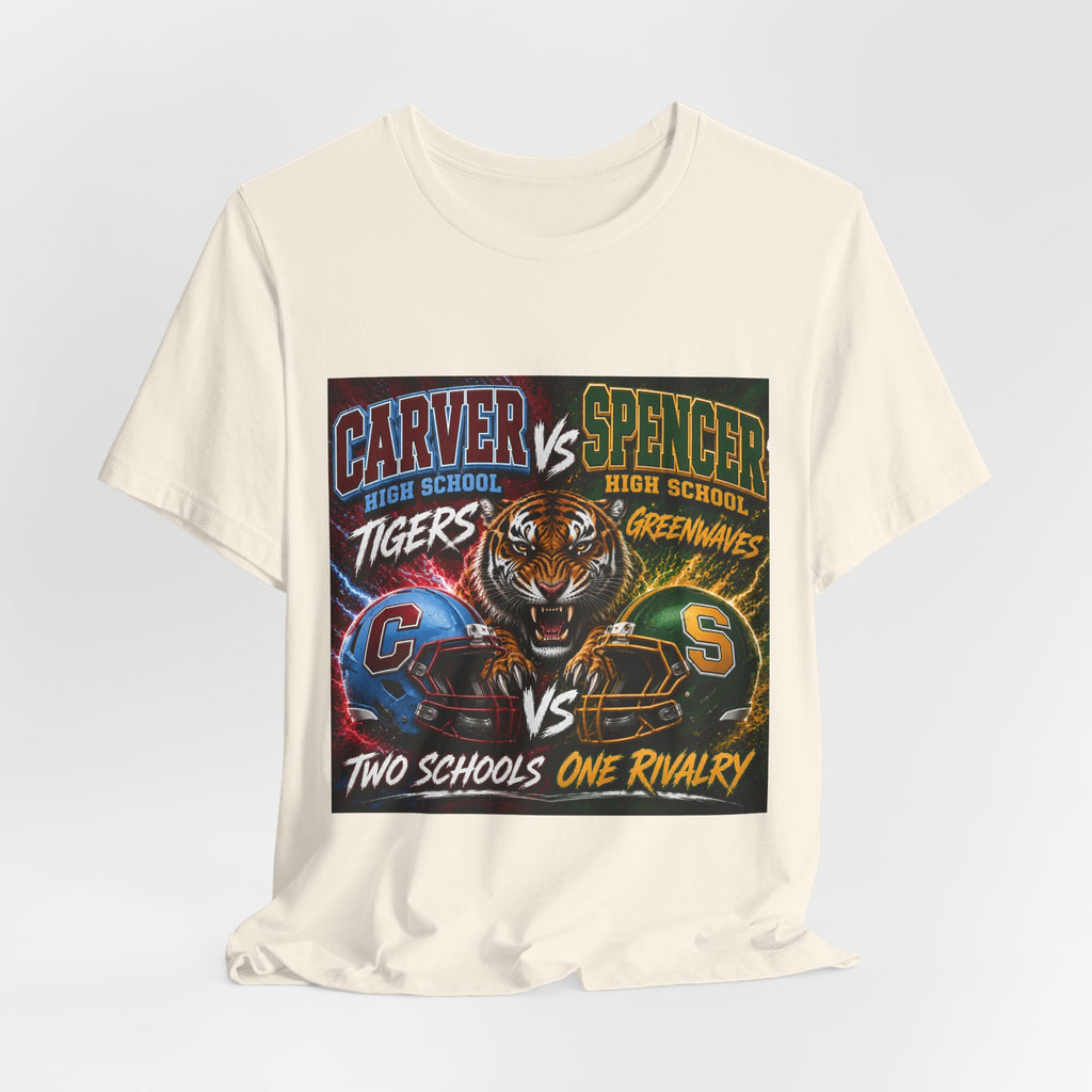 Carver vs Spencer High School Rivalry T-Shirt | Tigers vs Greenwaves Two Schools One Rivalry Tee