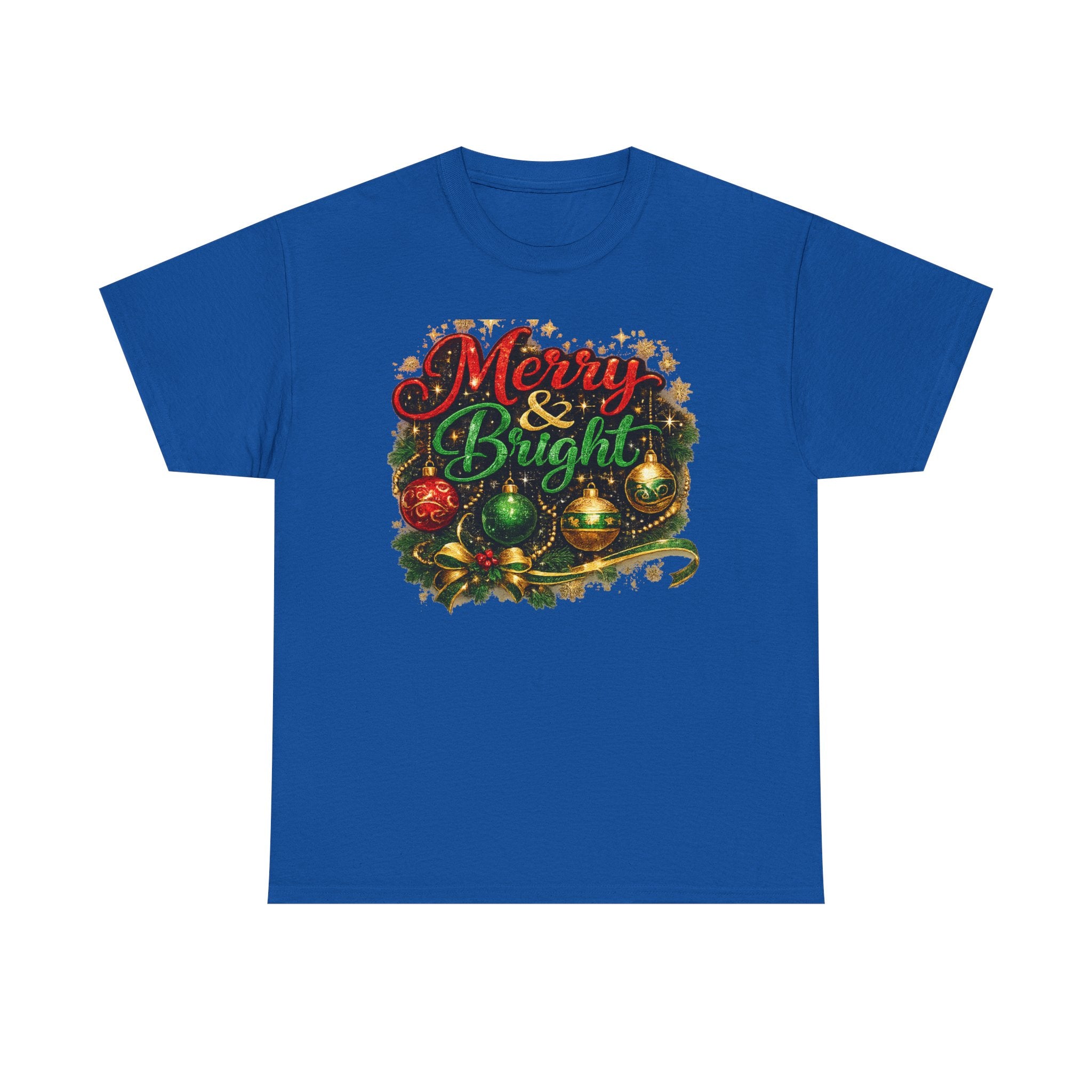 Merry and Bright Christmas Shirt – Glitter Holiday Tee | Classic Christmas Gift