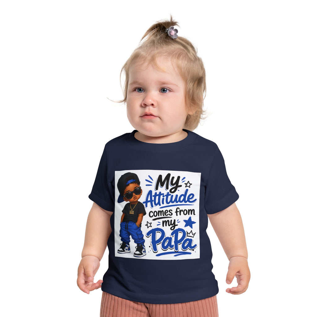 Baby T-Shirt “My Attitude Comes From My Papa” — Cute Papa-Inspired Infant Tee