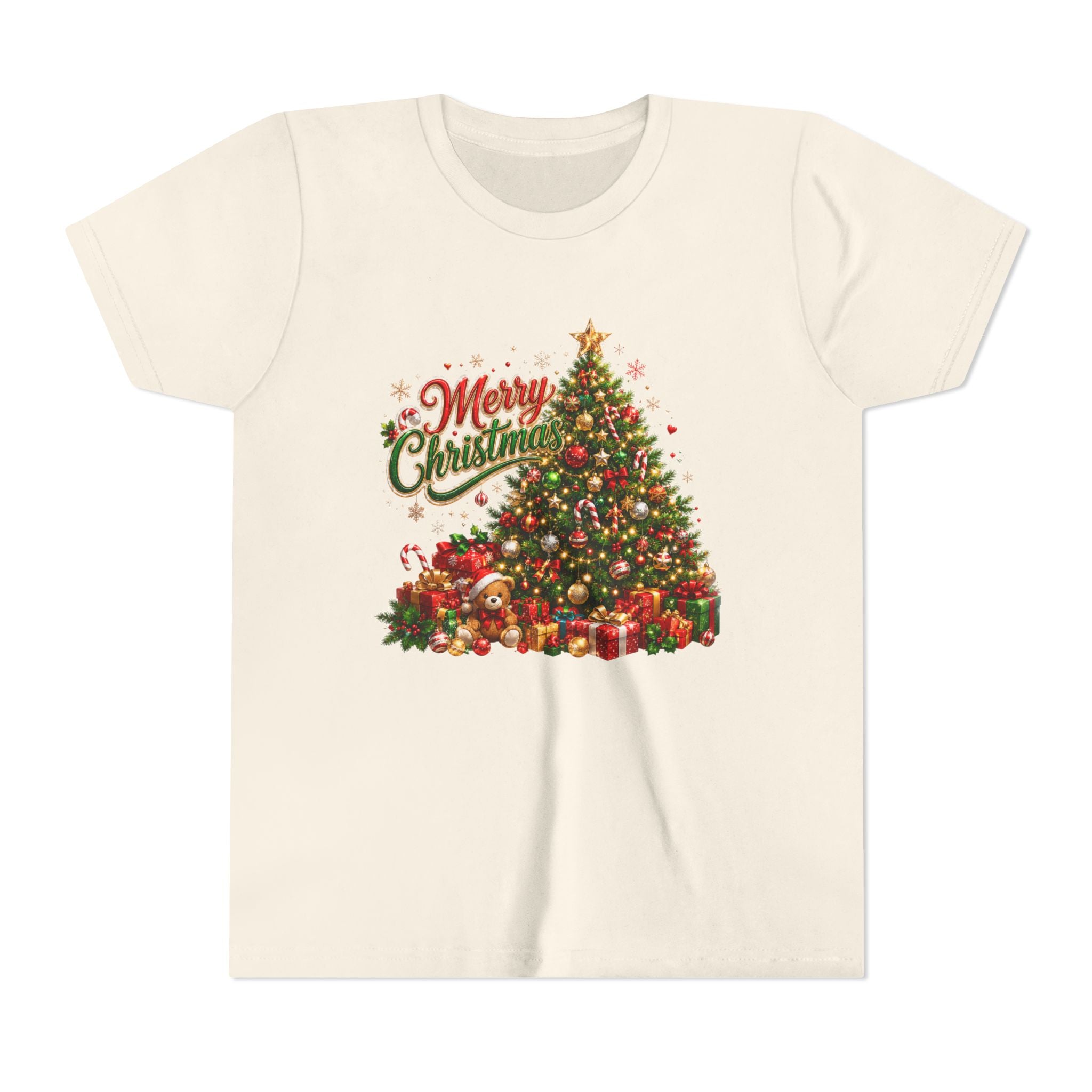 Merry Christmas Tree Shirt – Classic Holiday Tee | Christmas Gift for Kids and Famil
