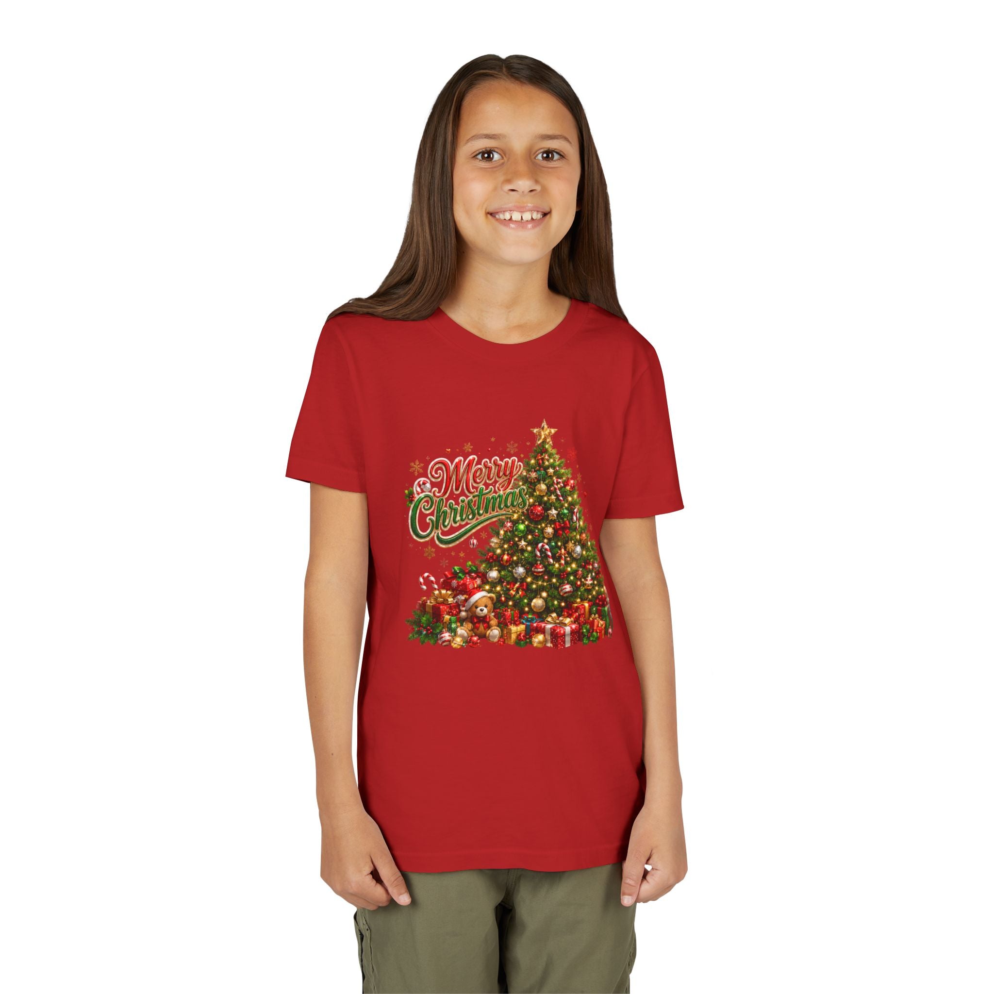 Merry Christmas Tree Shirt – Classic Holiday Tee | Christmas Gift for Kids and Famil