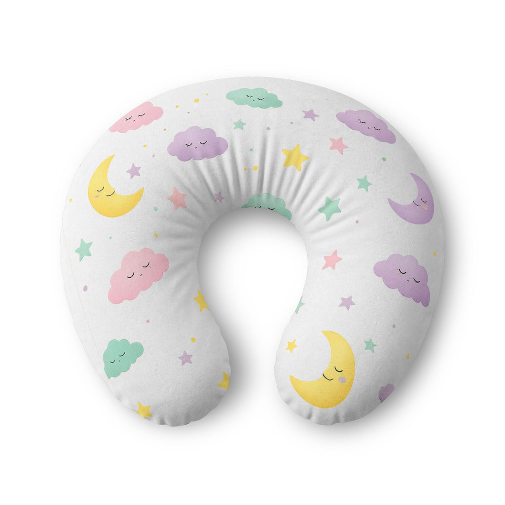 Dreamy Clouds & Stars Nursing Pillow Cover – Girl