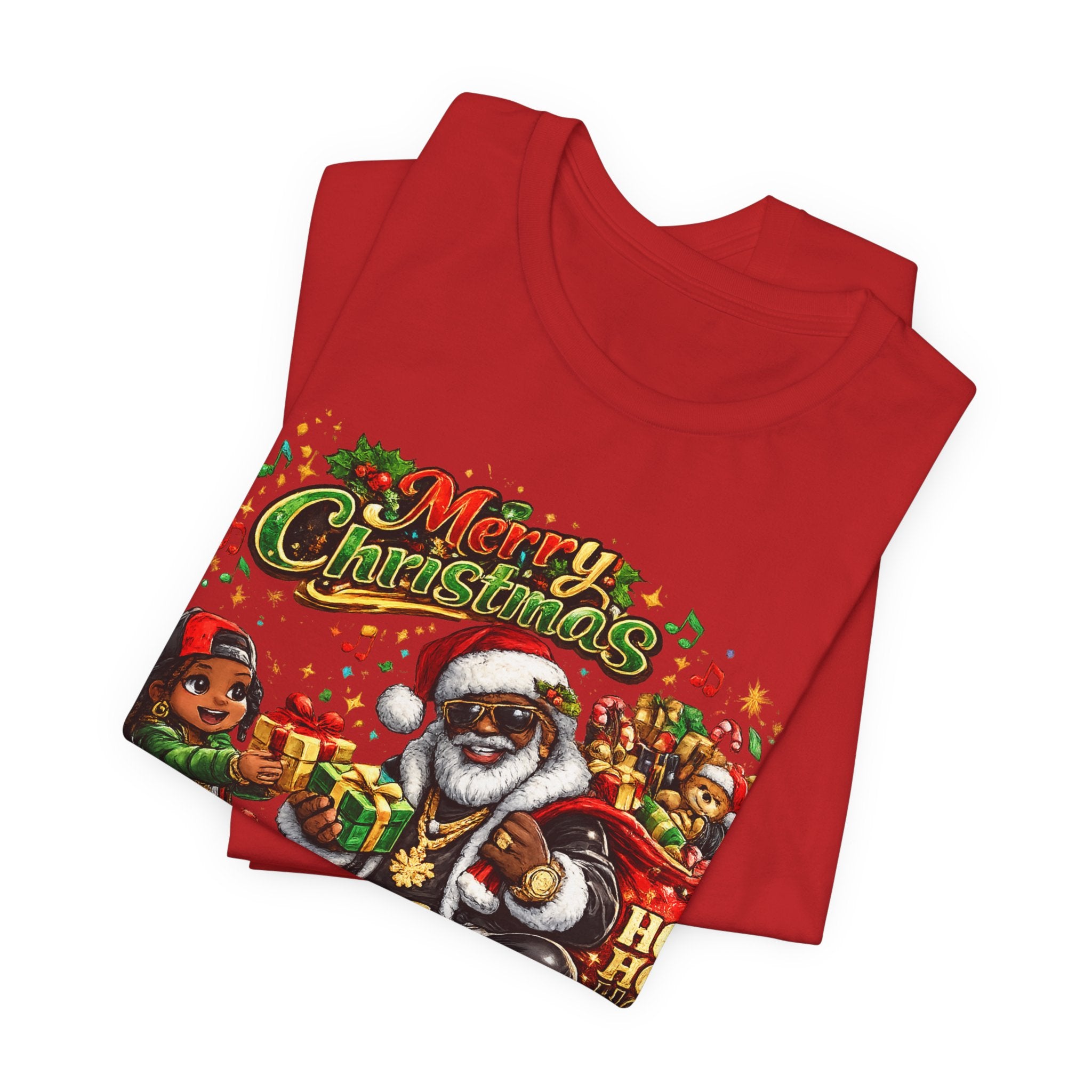 Black Santa Merry Christmas Shirt – Hip Hop Santa Gift Tee | Melanin Family Holiday Shirt