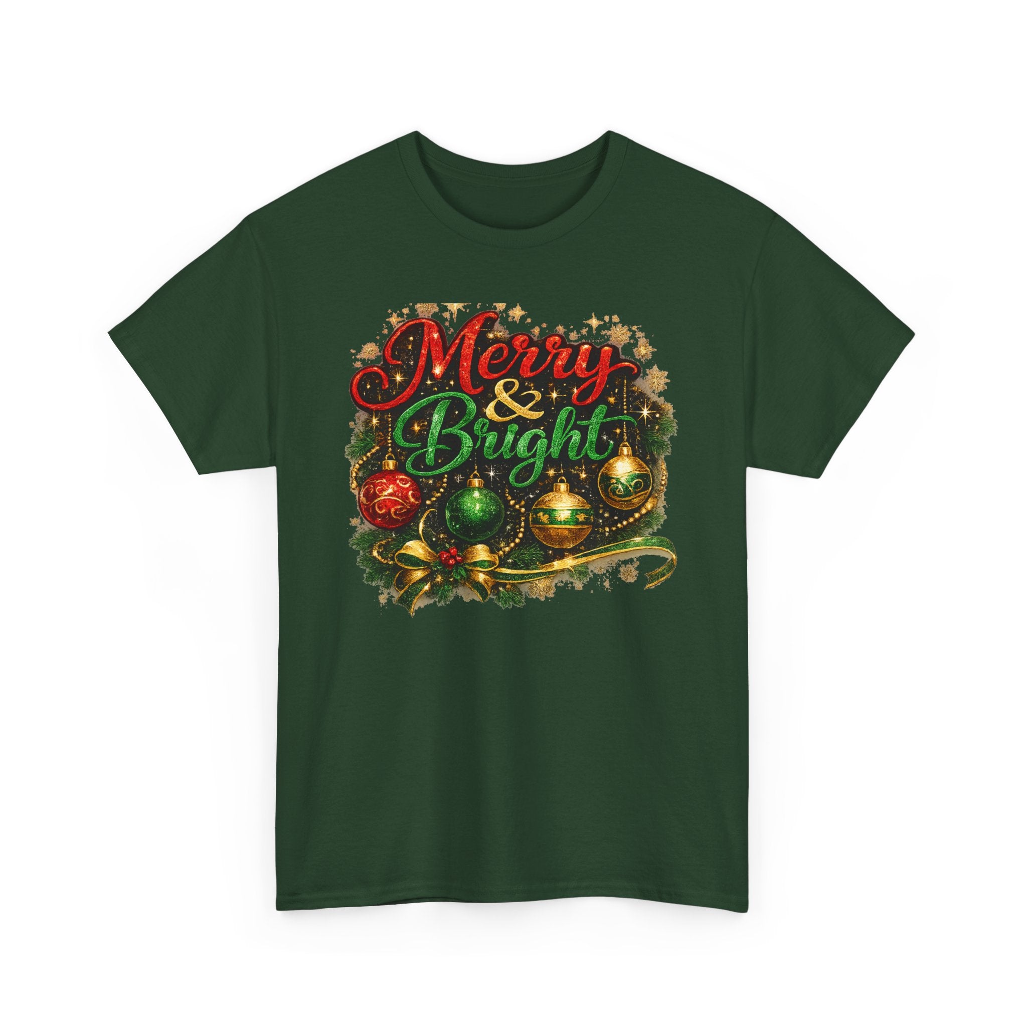 Merry and Bright Christmas Shirt – Glitter Holiday Tee | Classic Christmas Gift
