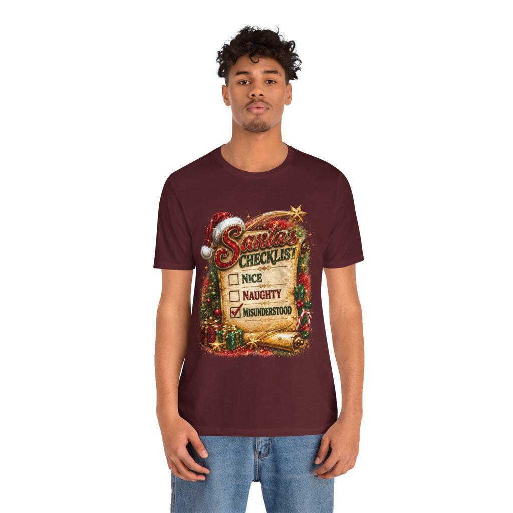 Santa's Checklist: Misunderstood – Funny Christmas T-Shirt