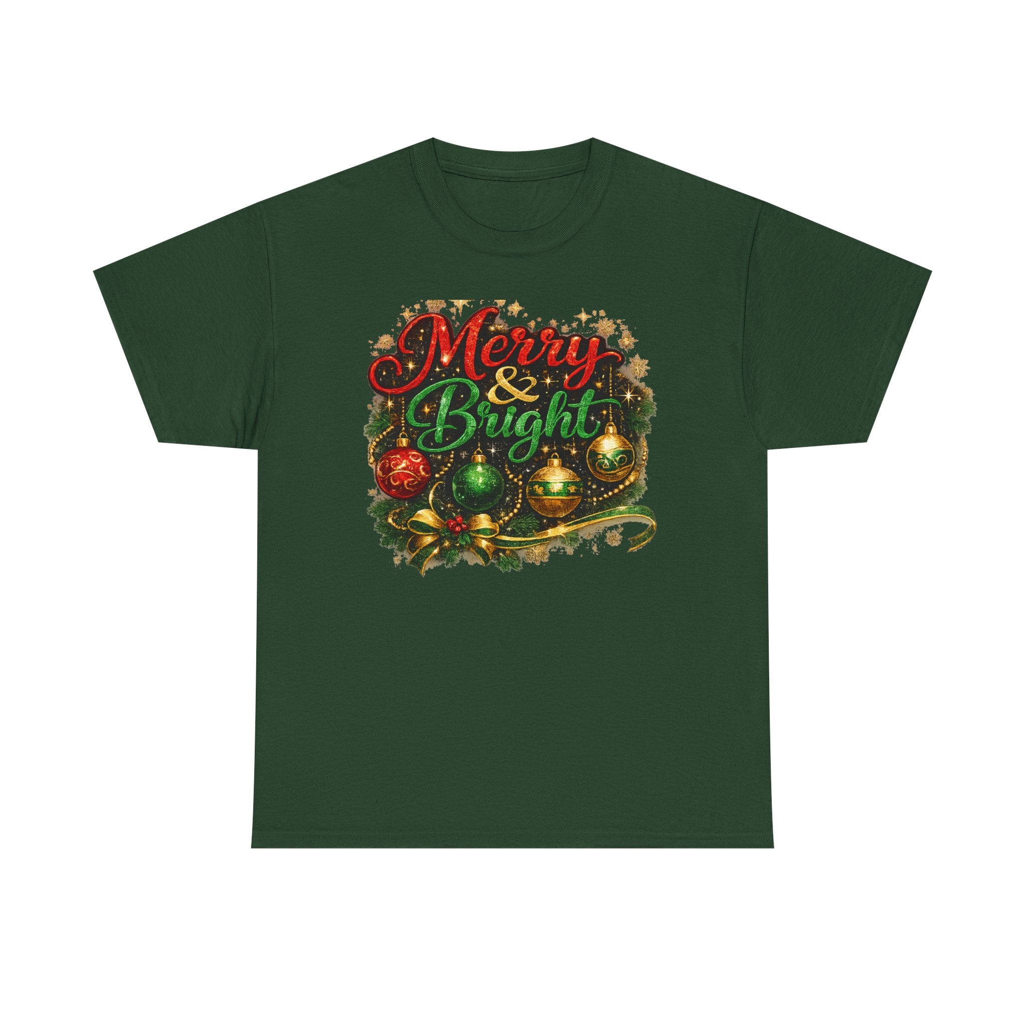 Merry and Bright Christmas Shirt – Glitter Holiday Tee | Classic Christmas Gift