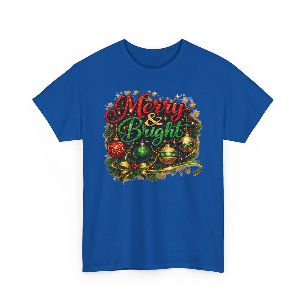 Merry and Bright Christmas Shirt – Glitter Holiday Tee | Classic Christmas Gift