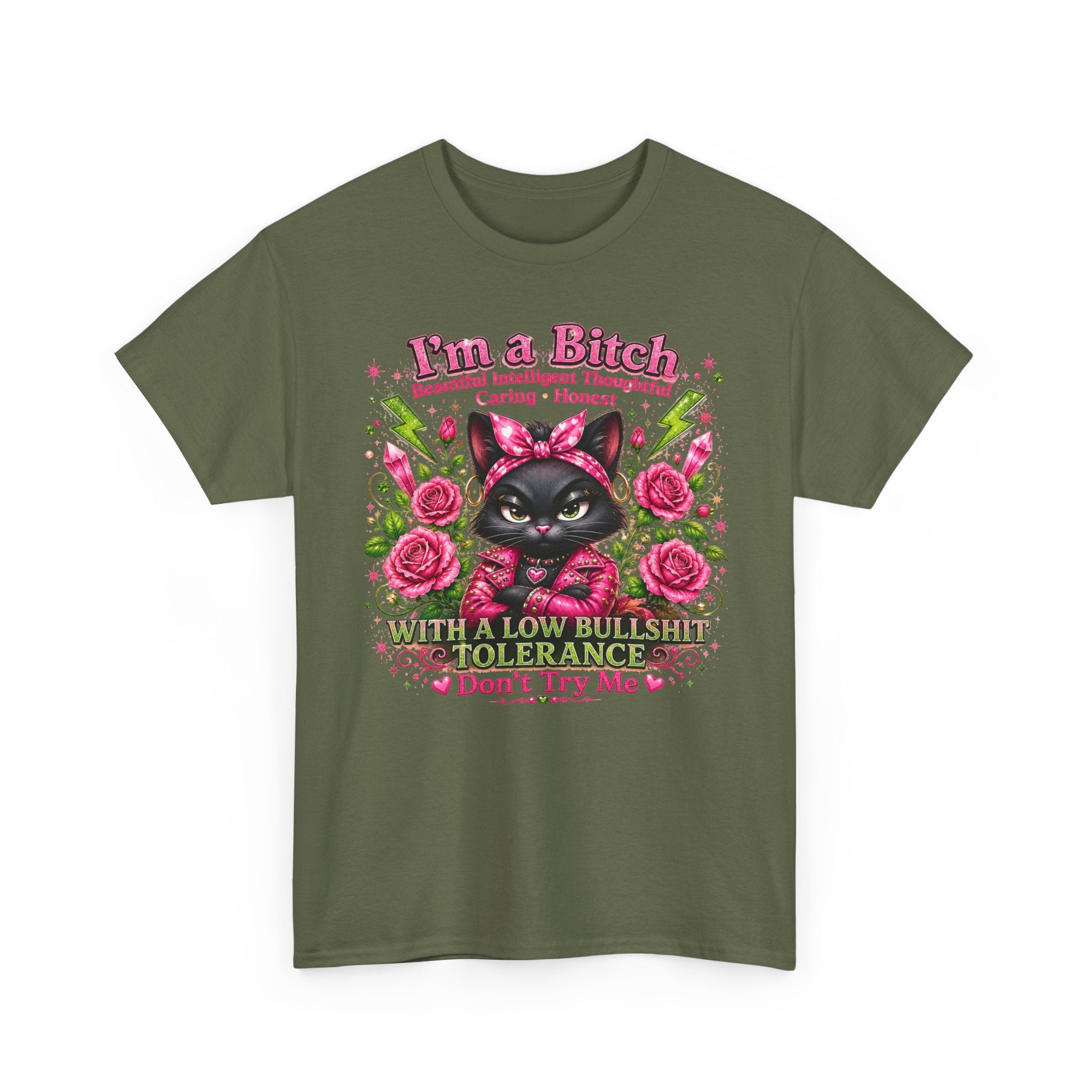 I'm a B.I.T.C.H. Sassy Cat Shirt – Beautiful Intelligent Thoughtful Caring Honest | Funny Attitude Tee