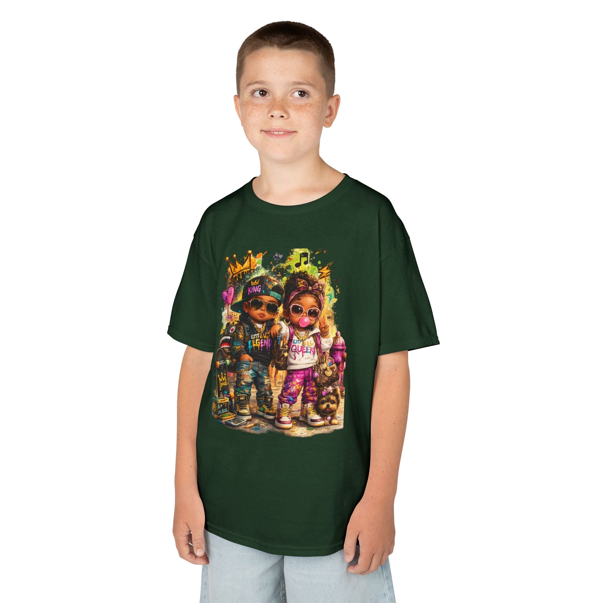 Lil Legend & Lil Queen T-Shirt | Hip Hop Kids Graffiti Graphic Tee | Urban Streetwear Kids Shirt