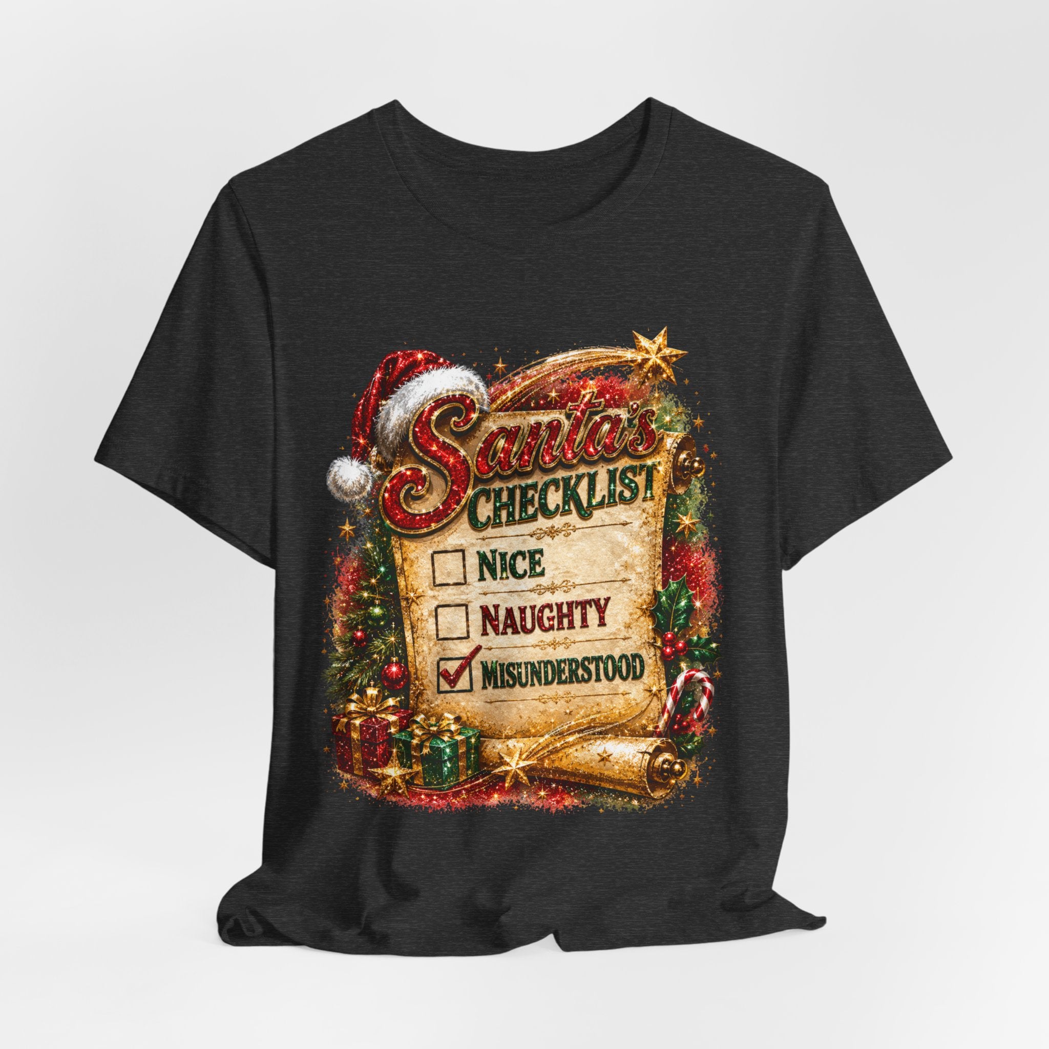 Santa's Checklist: Misunderstood – Funny Christmas T-Shirt