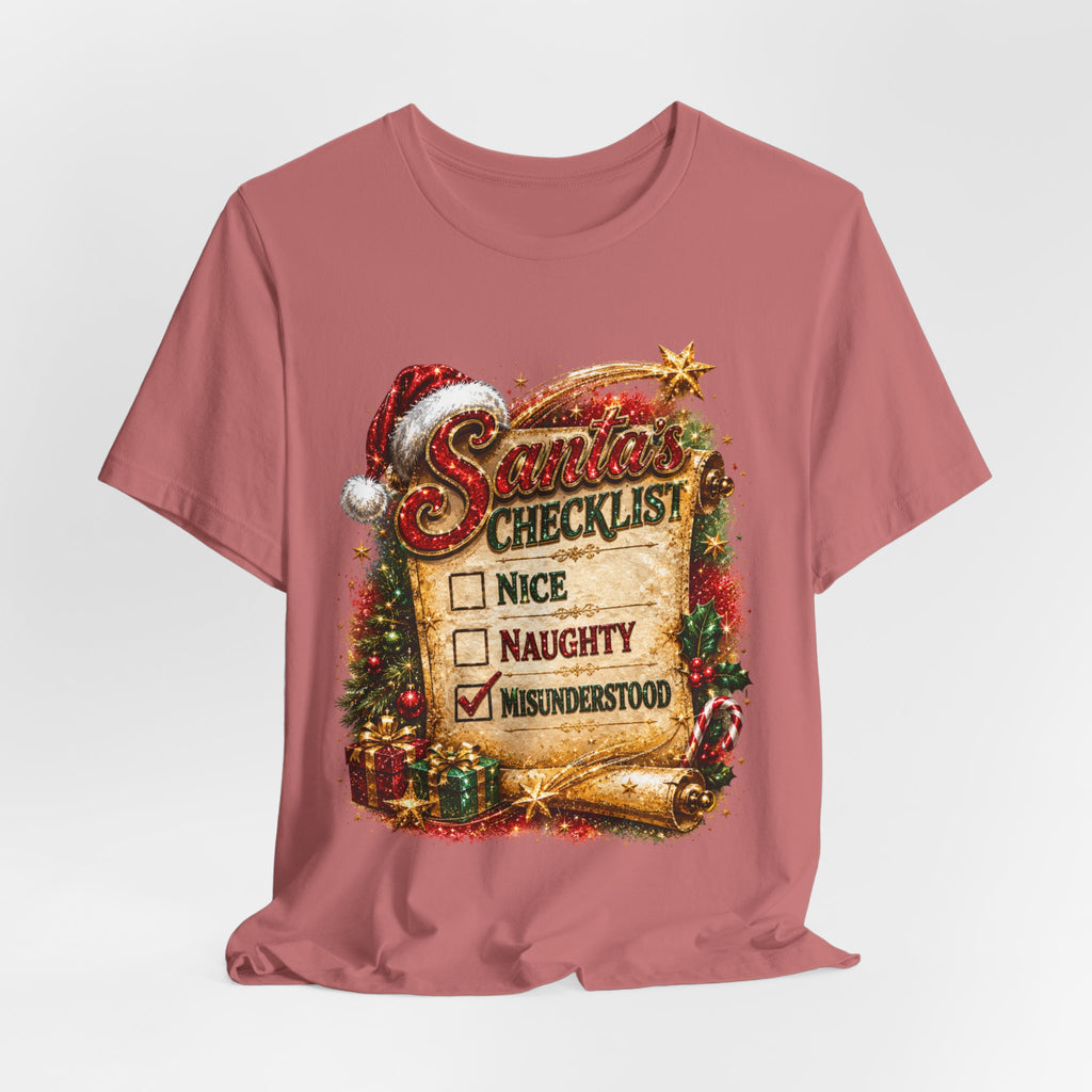 Santa's Checklist: Misunderstood – Funny Christmas T-Shirt