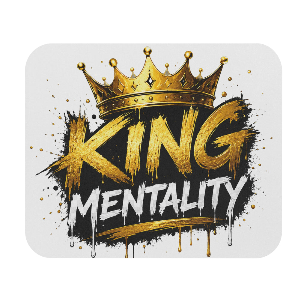 King Mentality Mouse Pad – Bold Gold Crown Graphic Desk Accessory