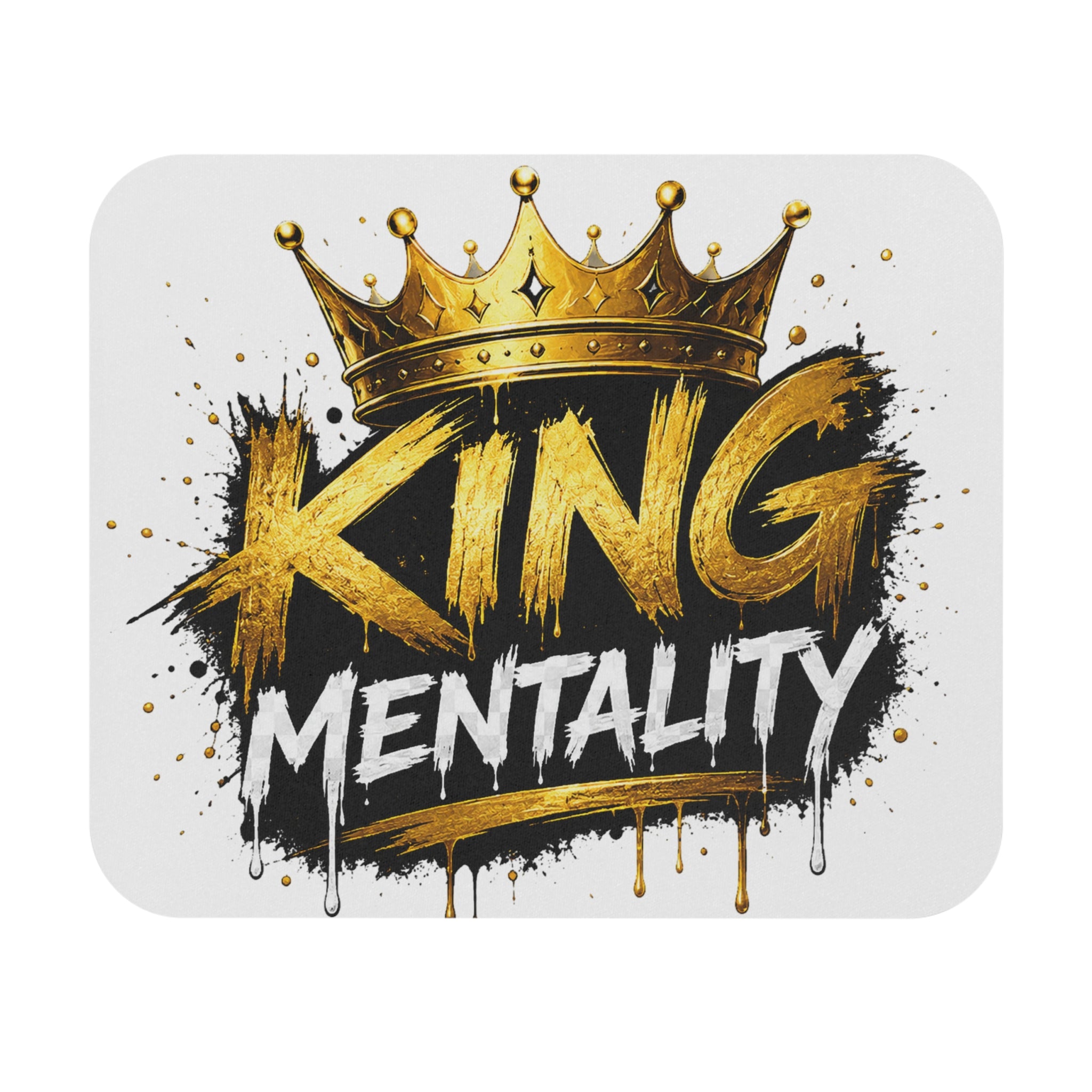 King Mentality Mouse Pad – Bold Gold Crown Graphic Desk Accessory