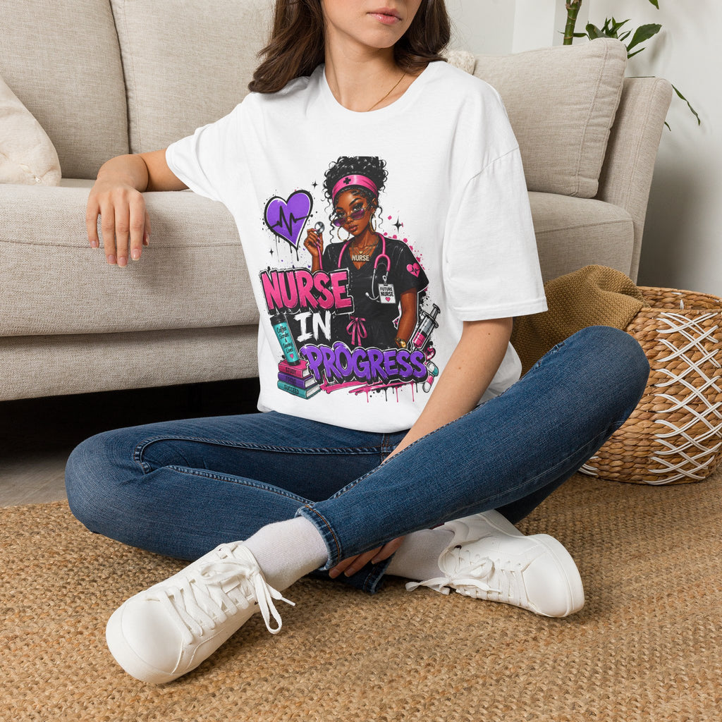 Nurse In Progress T-Shirt | Future Nurse Gift | Black Girl Nurse Graphic Tee