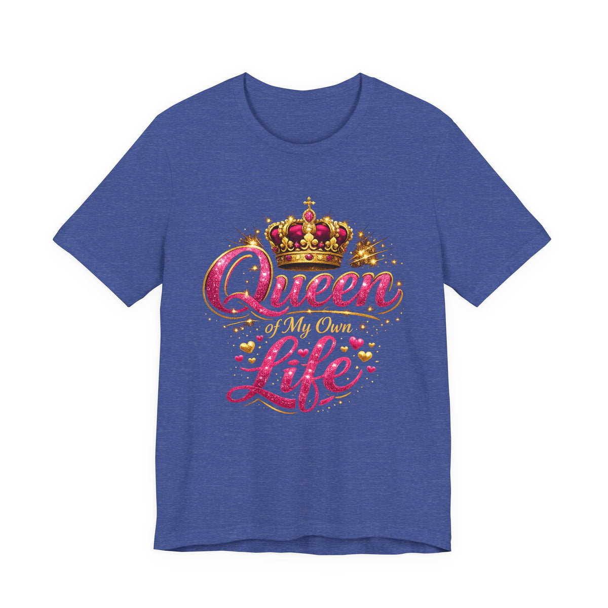 Queen of My Own Life T-Shirt | Crown Glitter Graphic Tee for Women