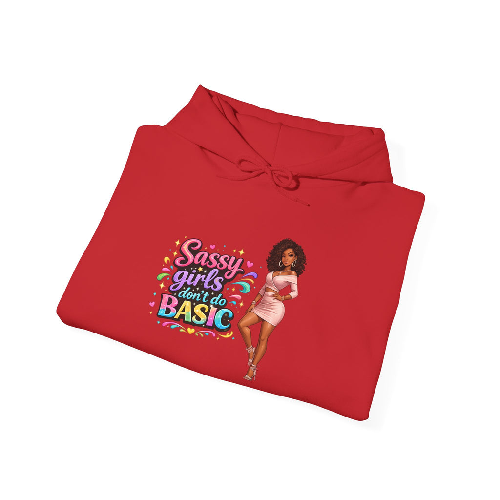 Sassy Girl Isn’t Basic Hoodie – Cute Afro Girl Graphic Sweatshirt