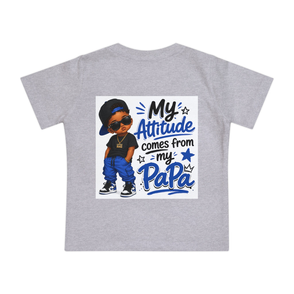 Baby T-Shirt “My Attitude Comes From My Papa” — Cute Papa-Inspired Infant Tee