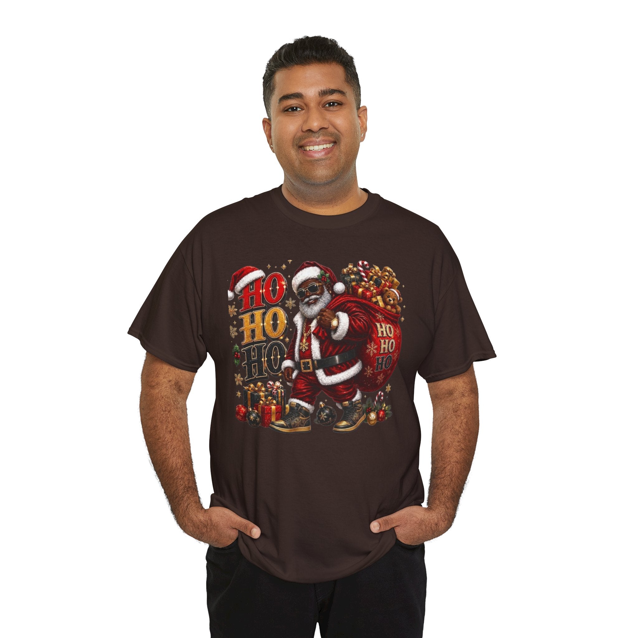 Black Santa Ho Ho Ho Shirt – Melanin Christmas Tee | Holiday Gift for Himz xc