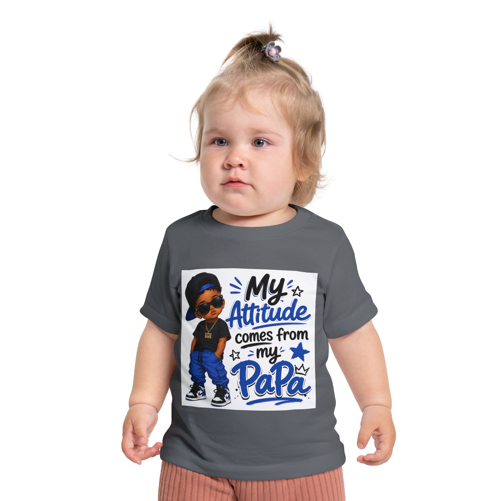 Baby T-Shirt “My Attitude Comes From My Papa” — Cute Papa-Inspired Infant Tee