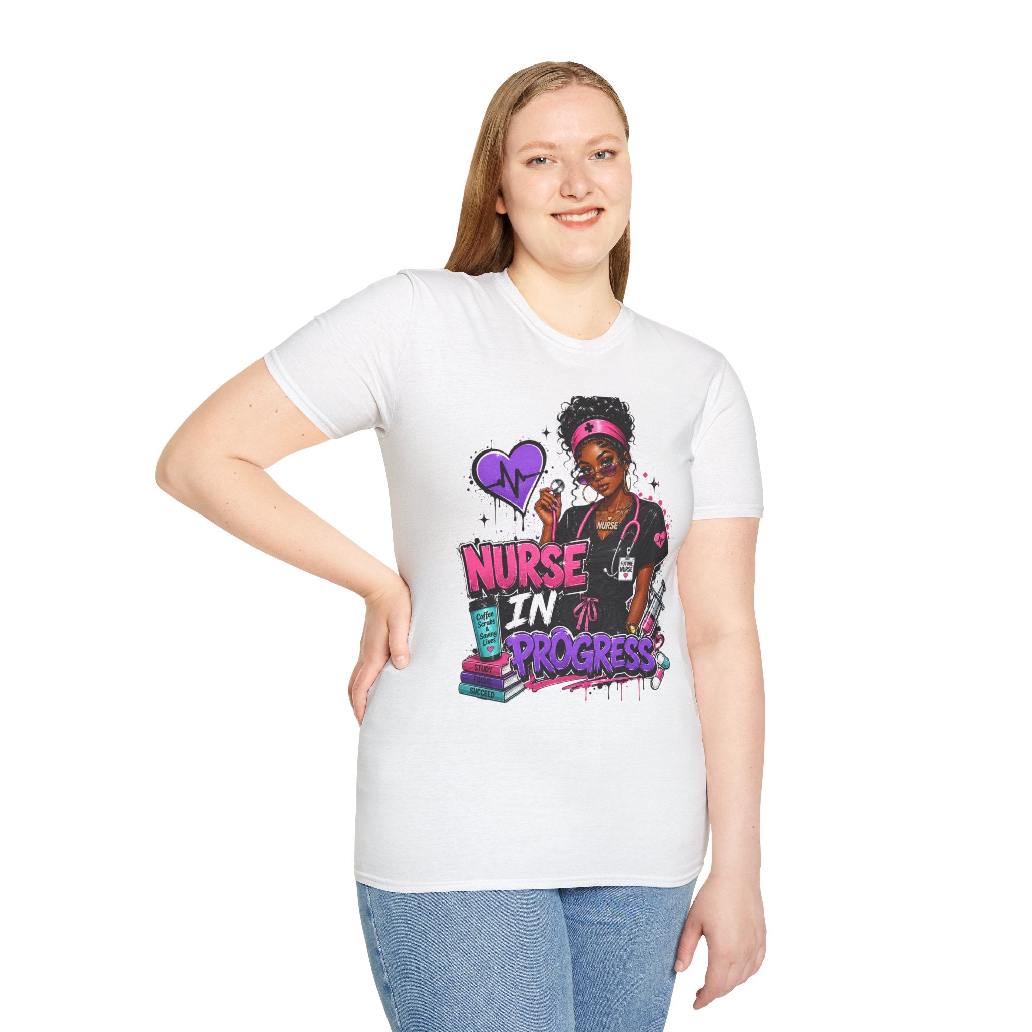 Nurse In Progress T-Shirt | Future Nurse Gift | Black Girl Nurse Graphic Tee